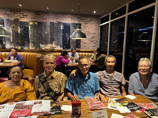 A group of people sitting at a table