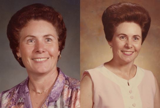 A collage of a woman with a haircut