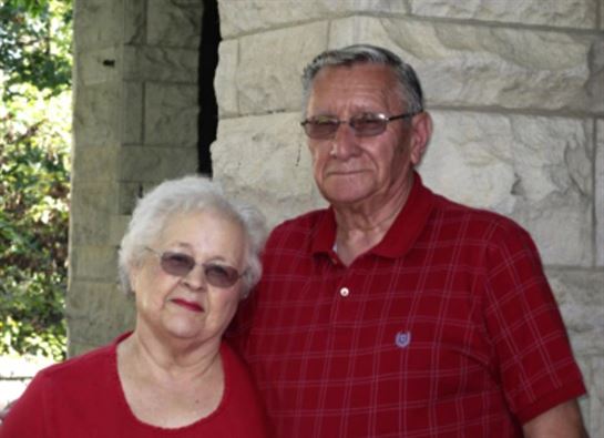 A man and woman standing together