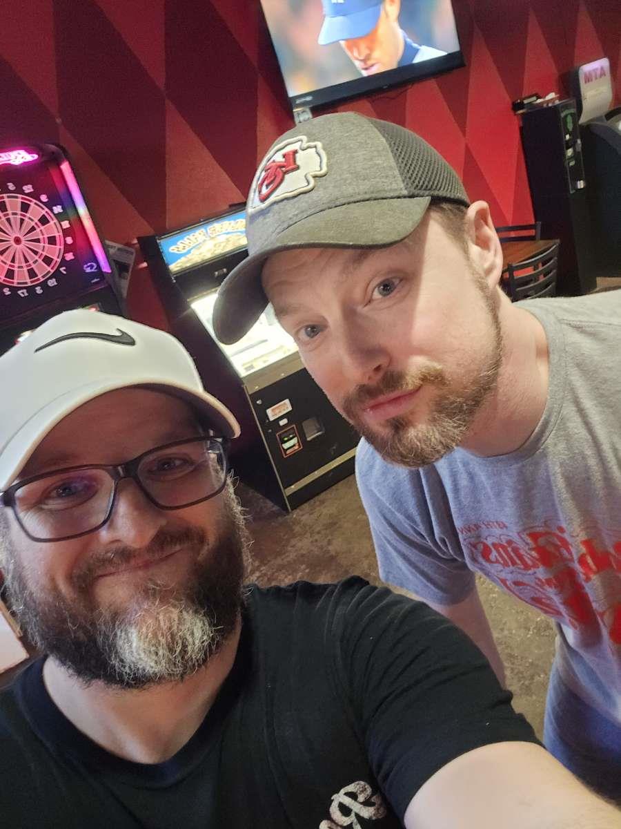 Two men taking a selfie