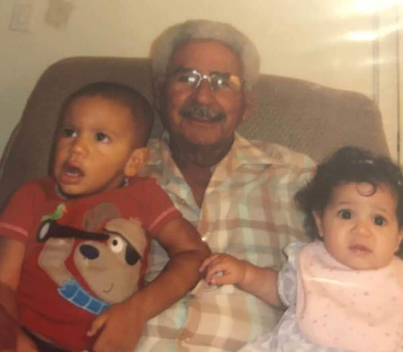 A man with two babies