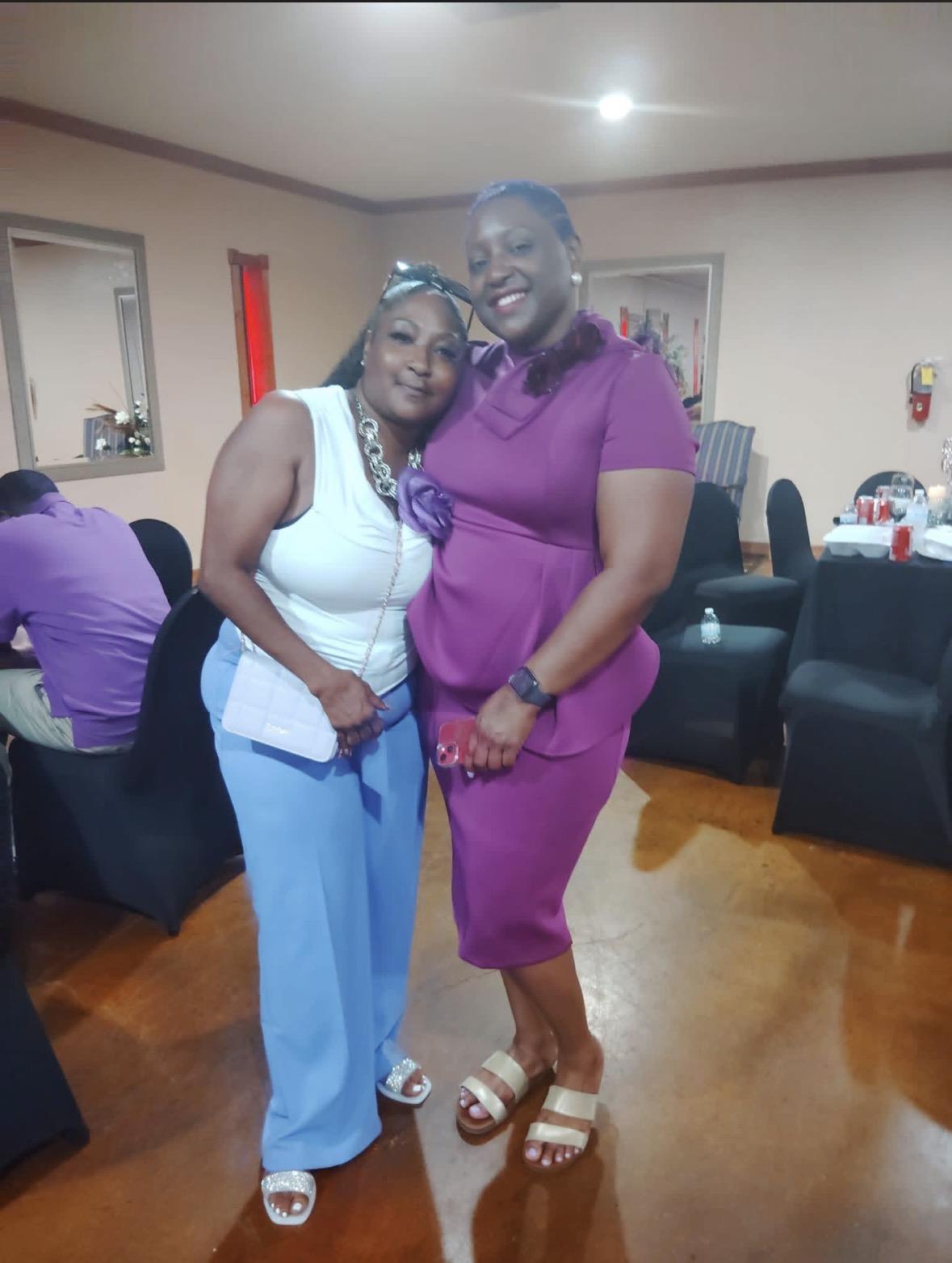Two women posing for a picture