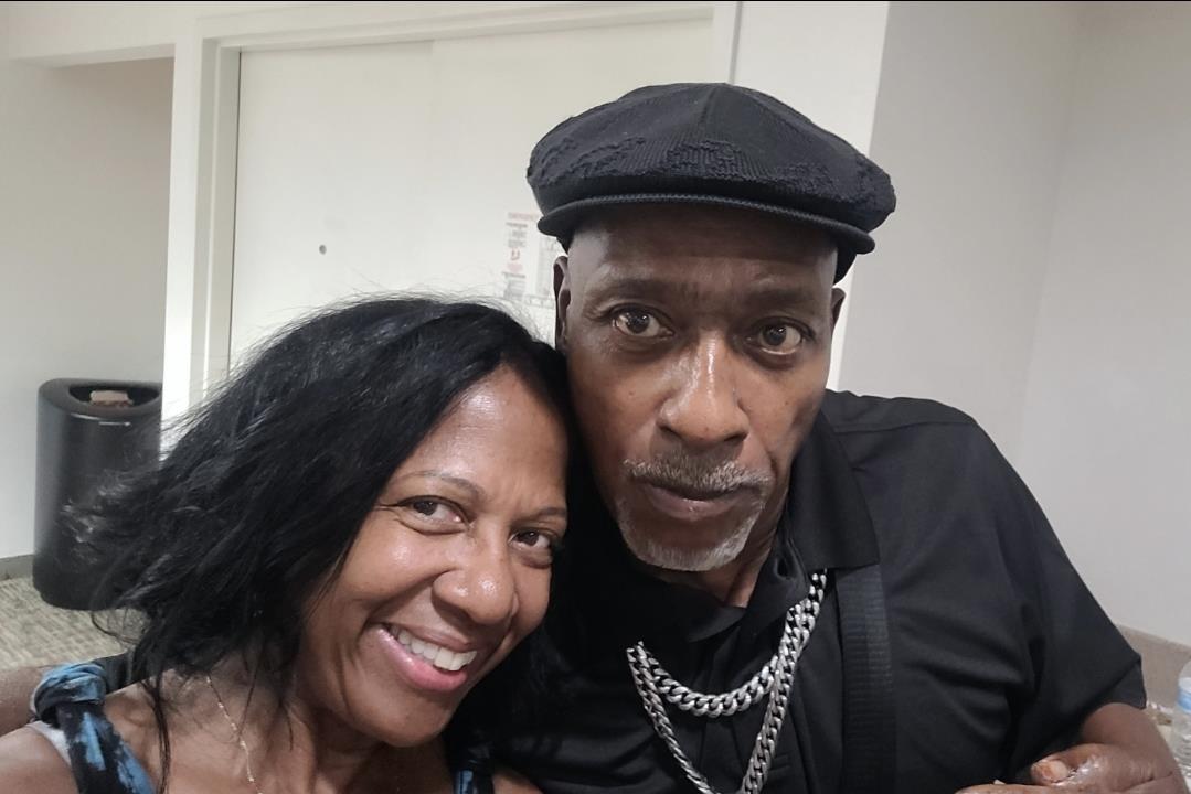 A man and woman taking a selfie