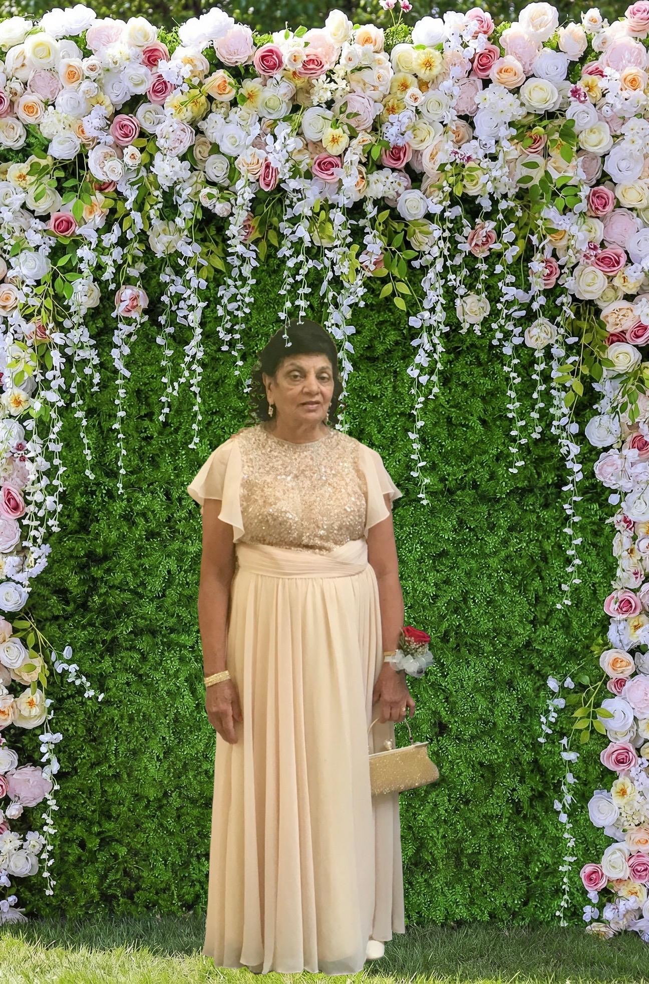 A woman in a dress