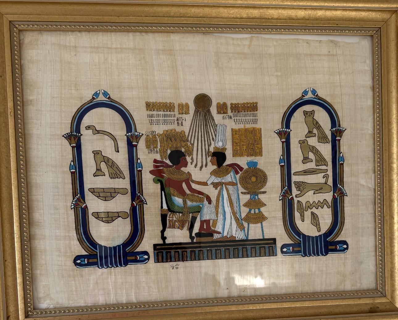 A painting of egyptian hieroglyphics