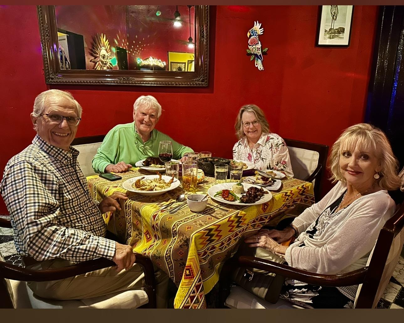 A group of people sitting at a table