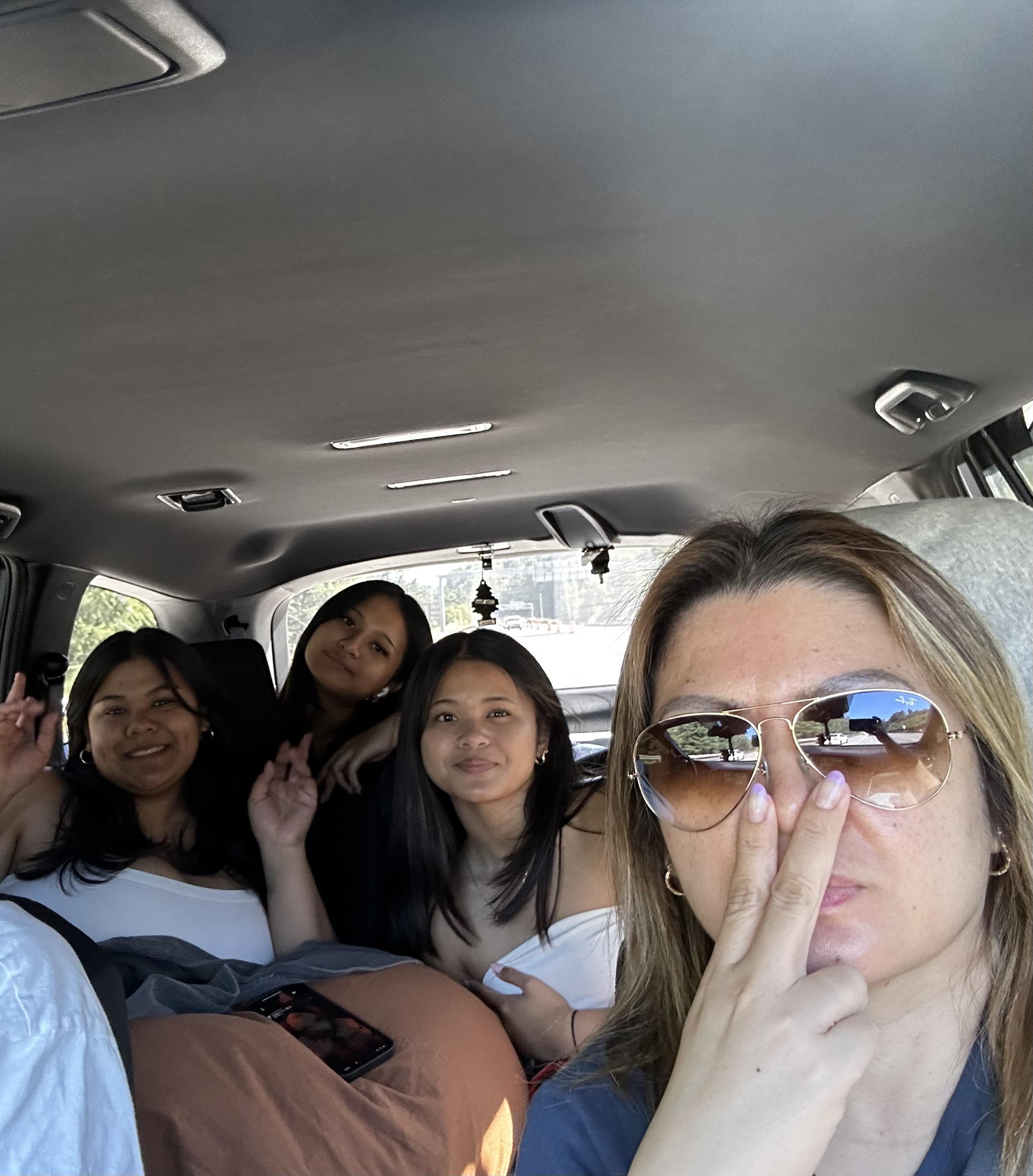 A group of women in a car