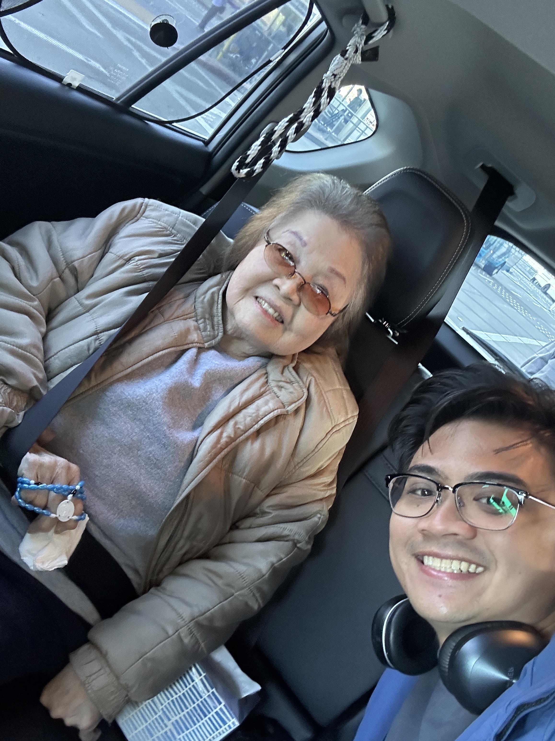 A man and woman in a car