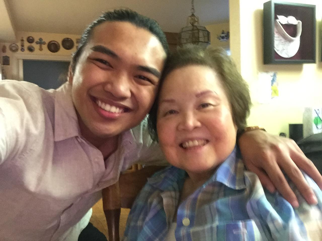 A man and woman taking a selfie