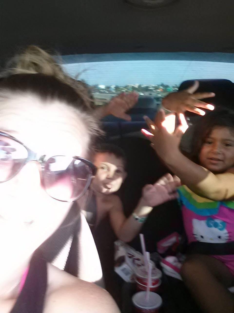 A group of people in a car