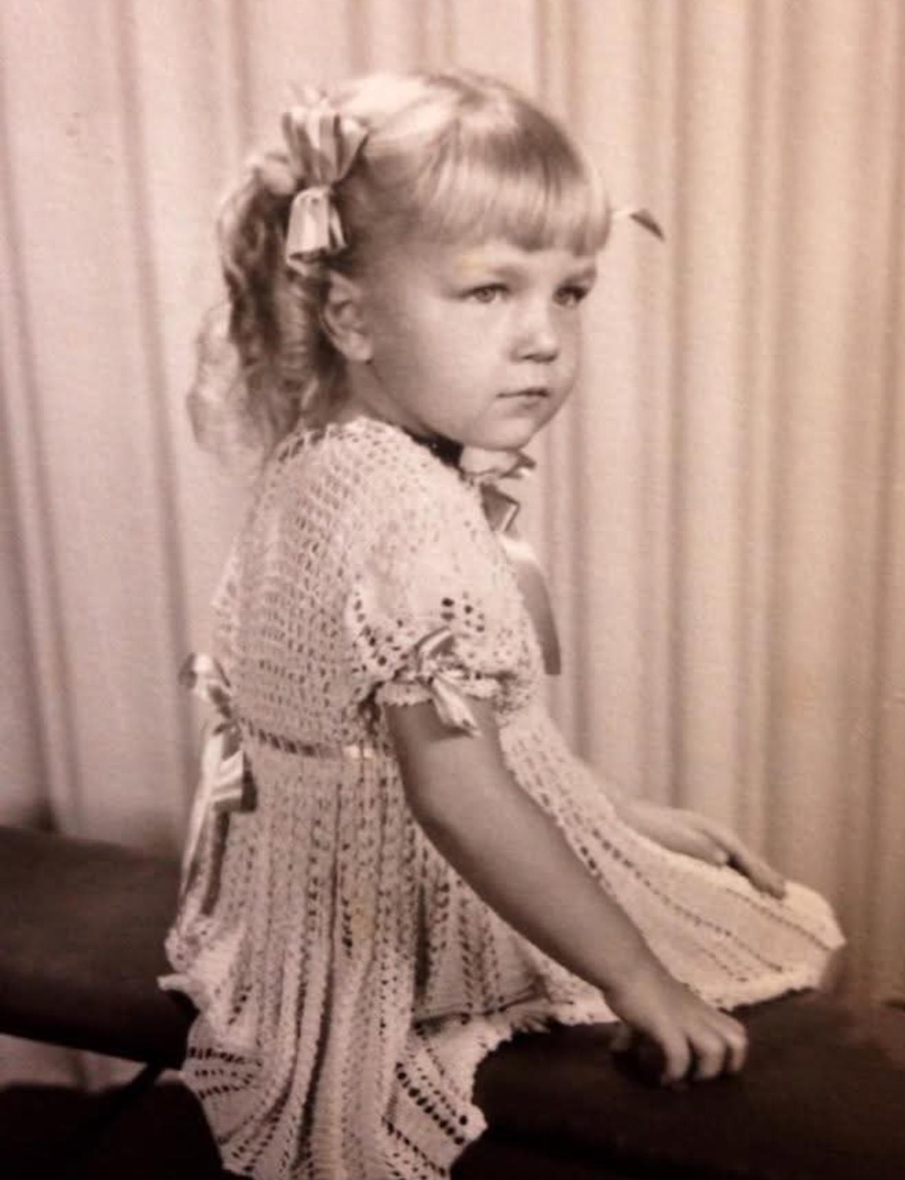 A girl in a dress