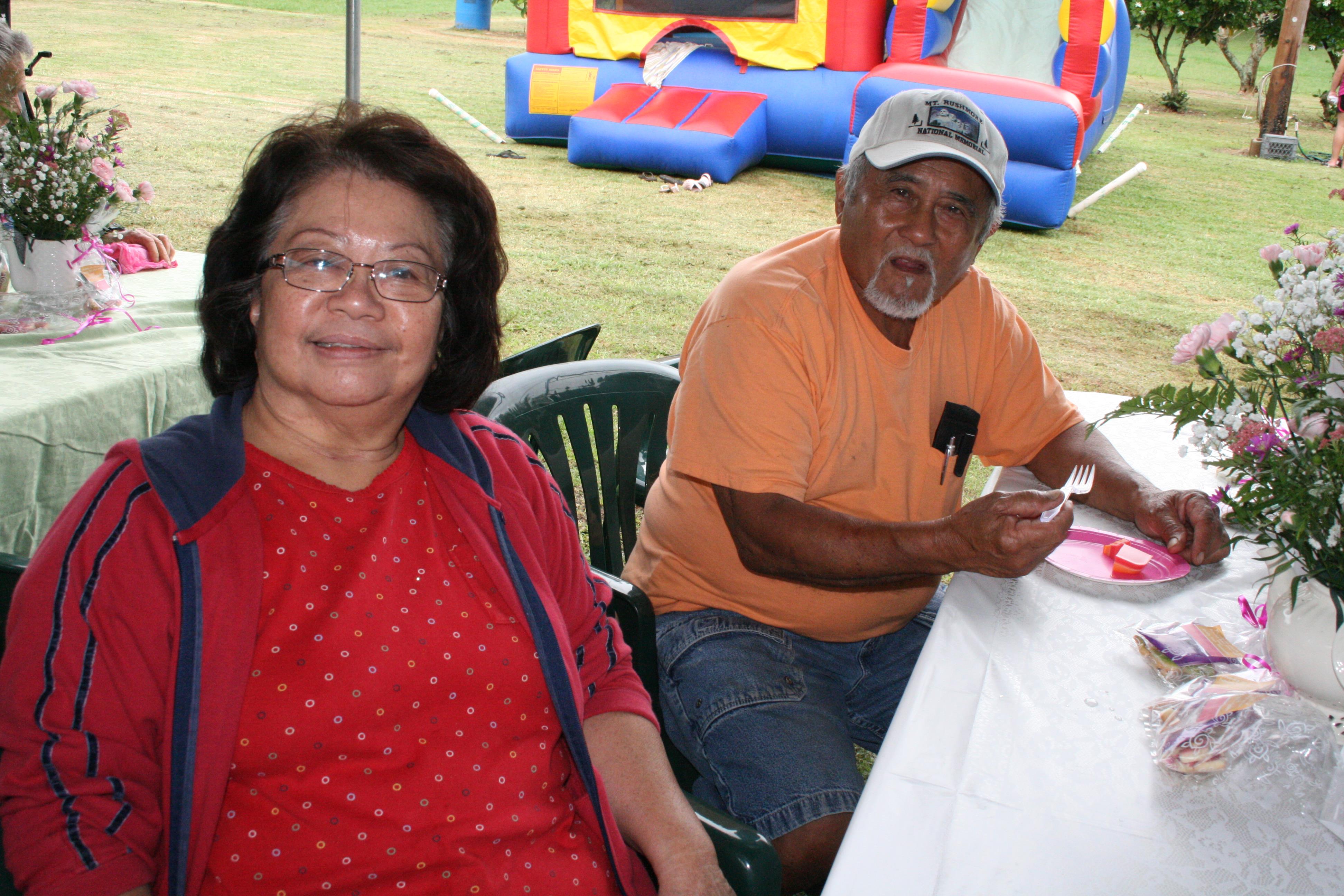 A man and woman sitting at a table