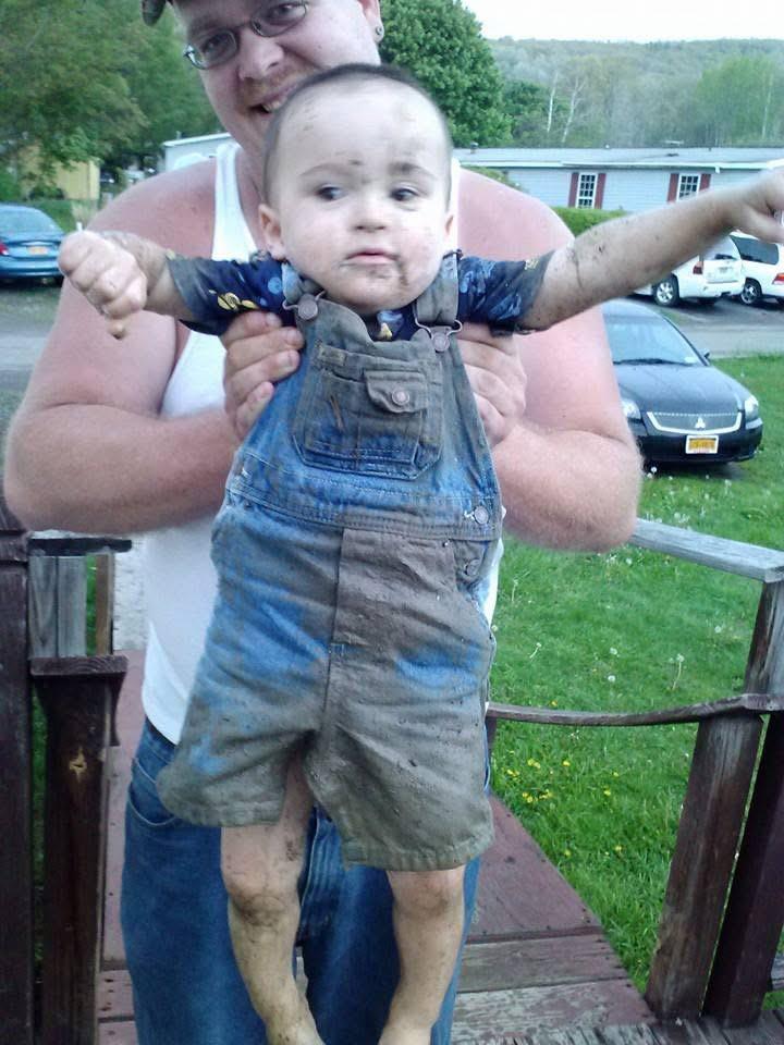 A man holding a baby