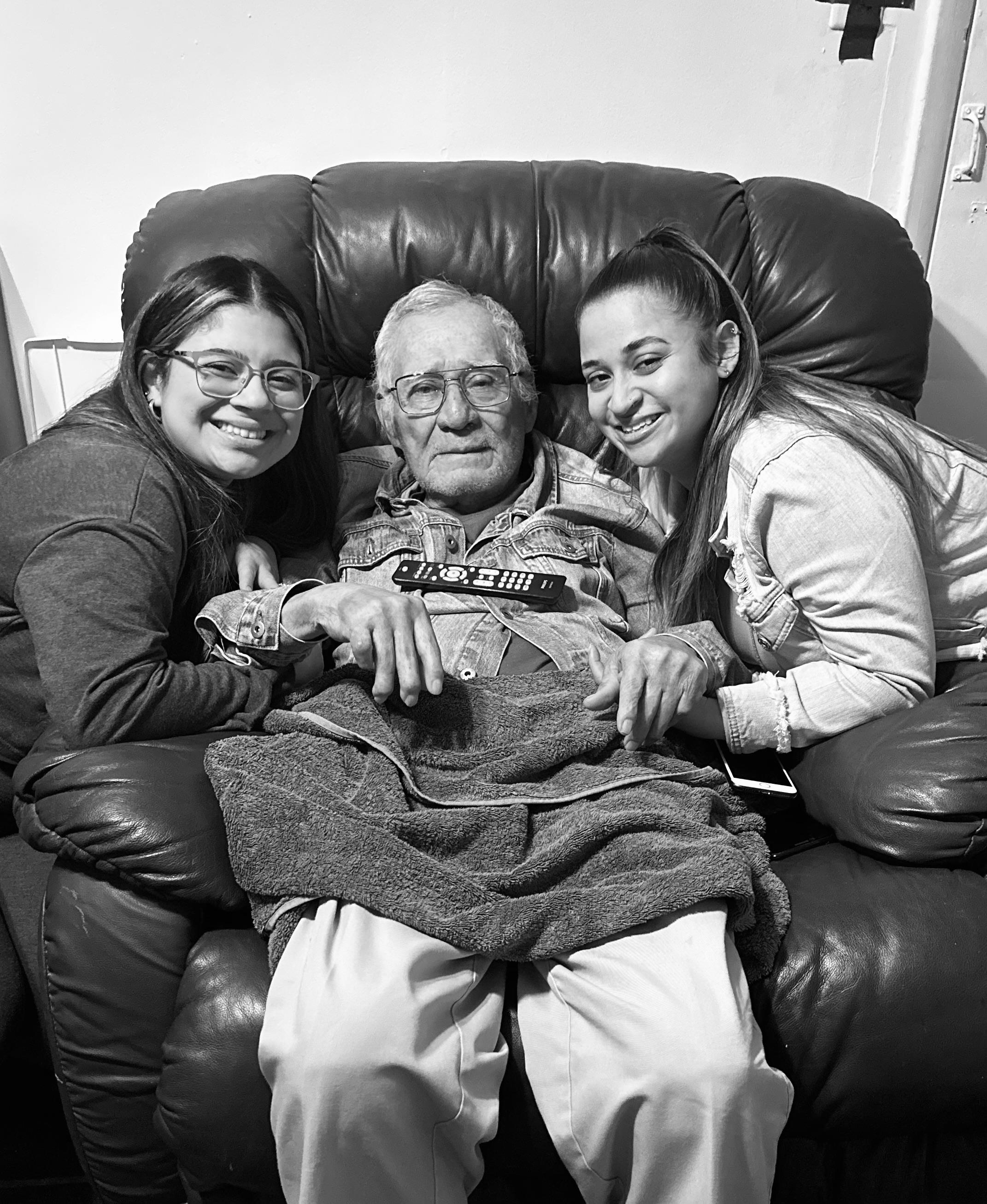 A group of people sitting on a couch
