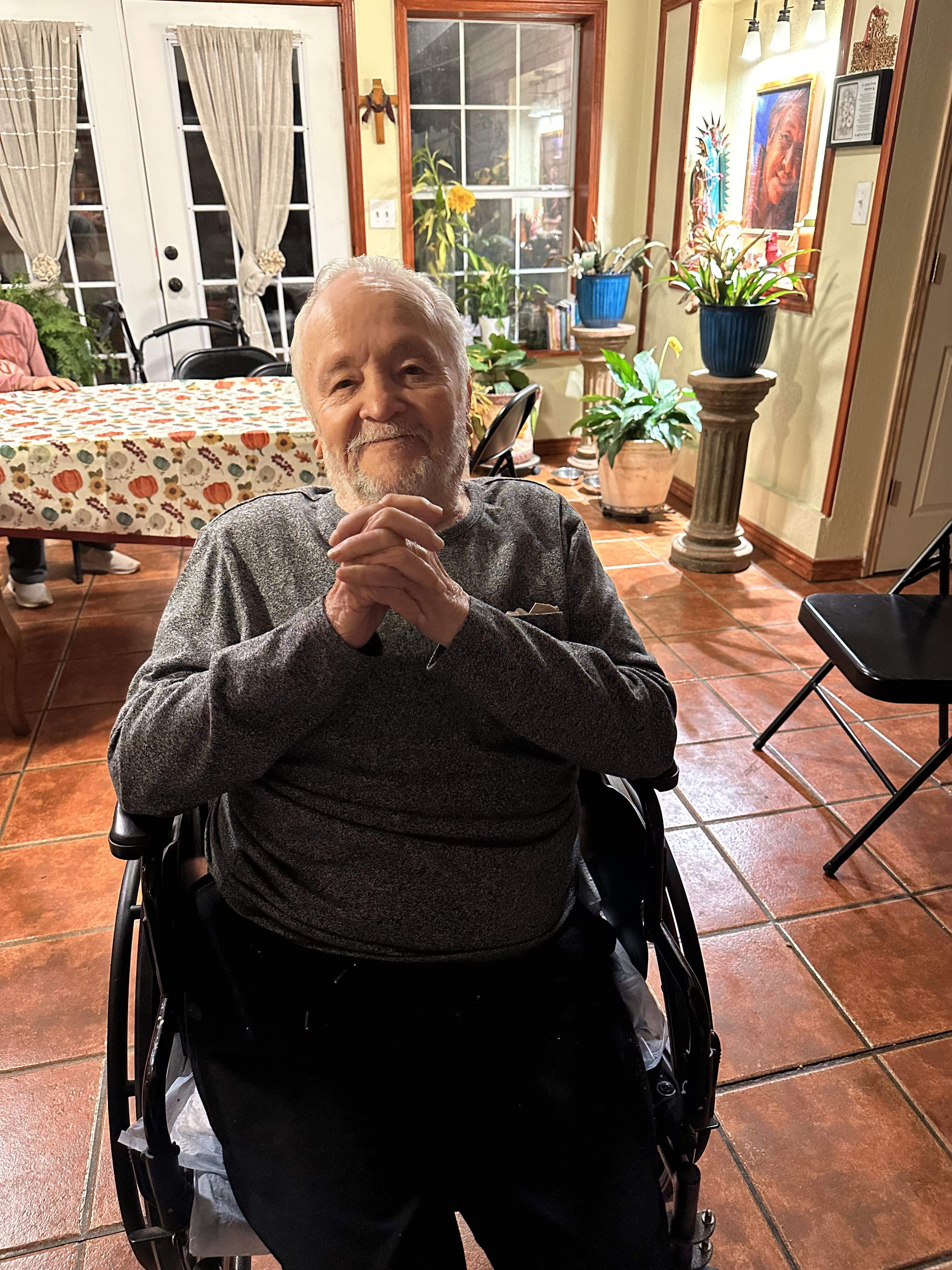 A man in a wheelchair