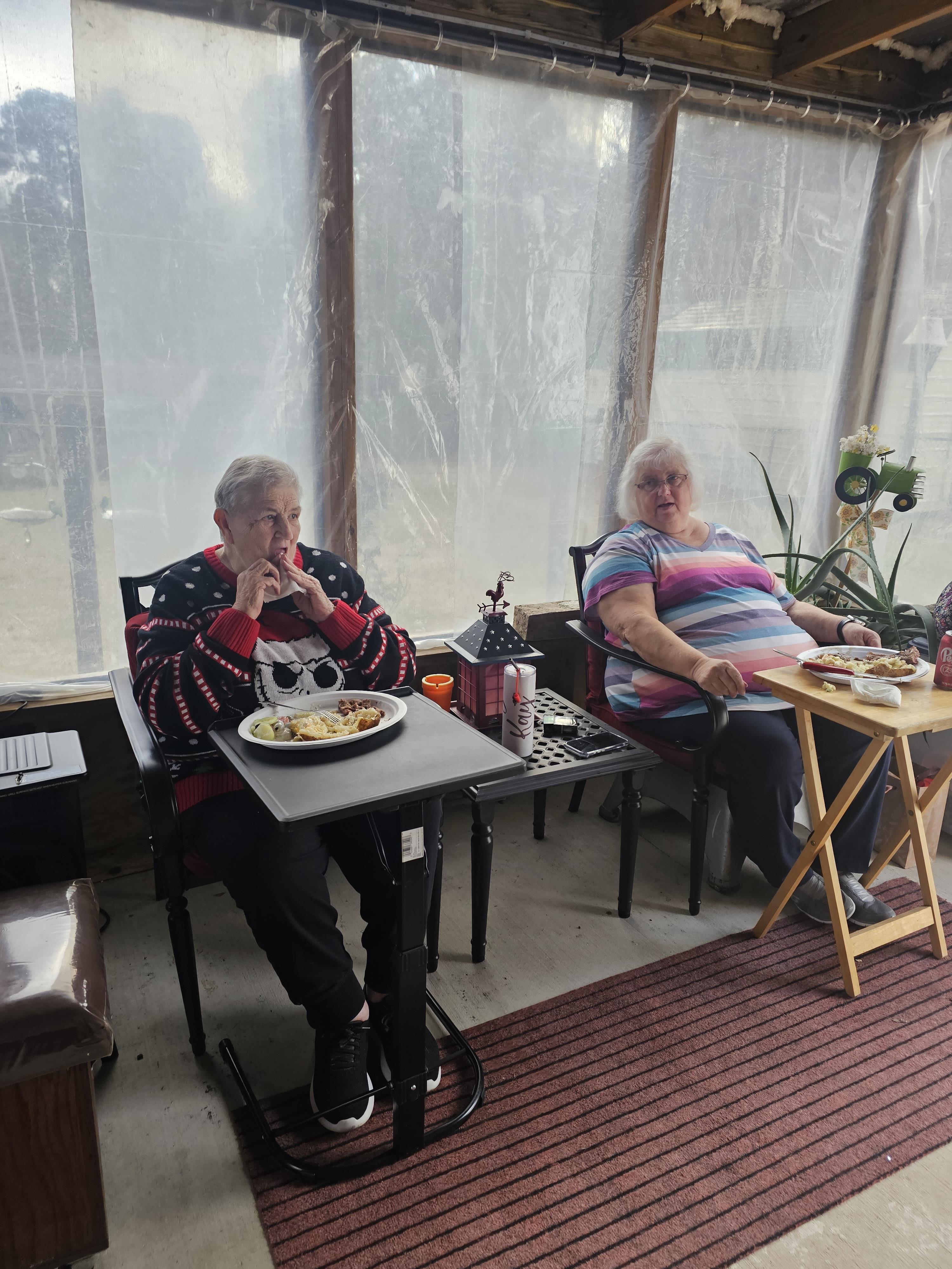 Two people sitting at a table