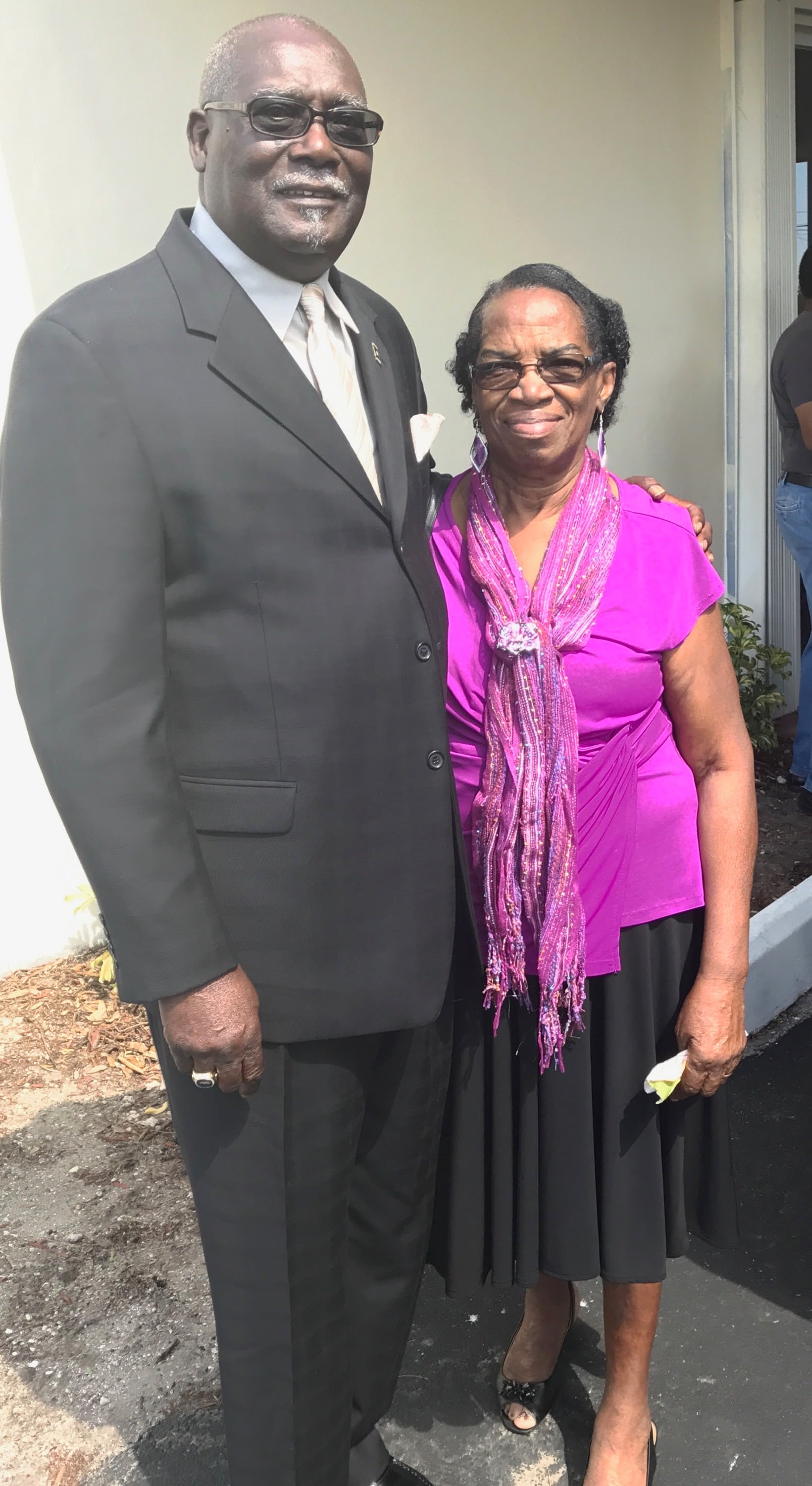 A man and woman standing together
