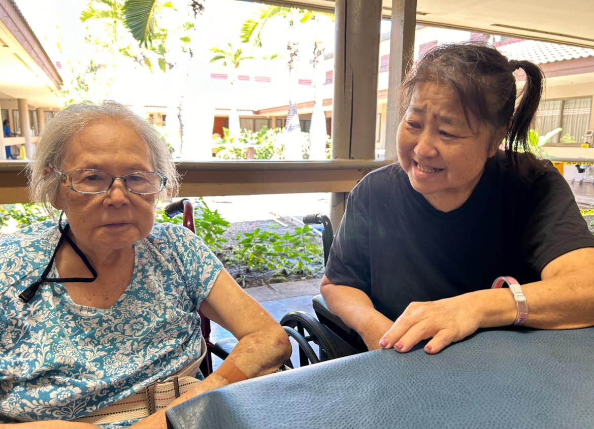 Two women sitting at a table