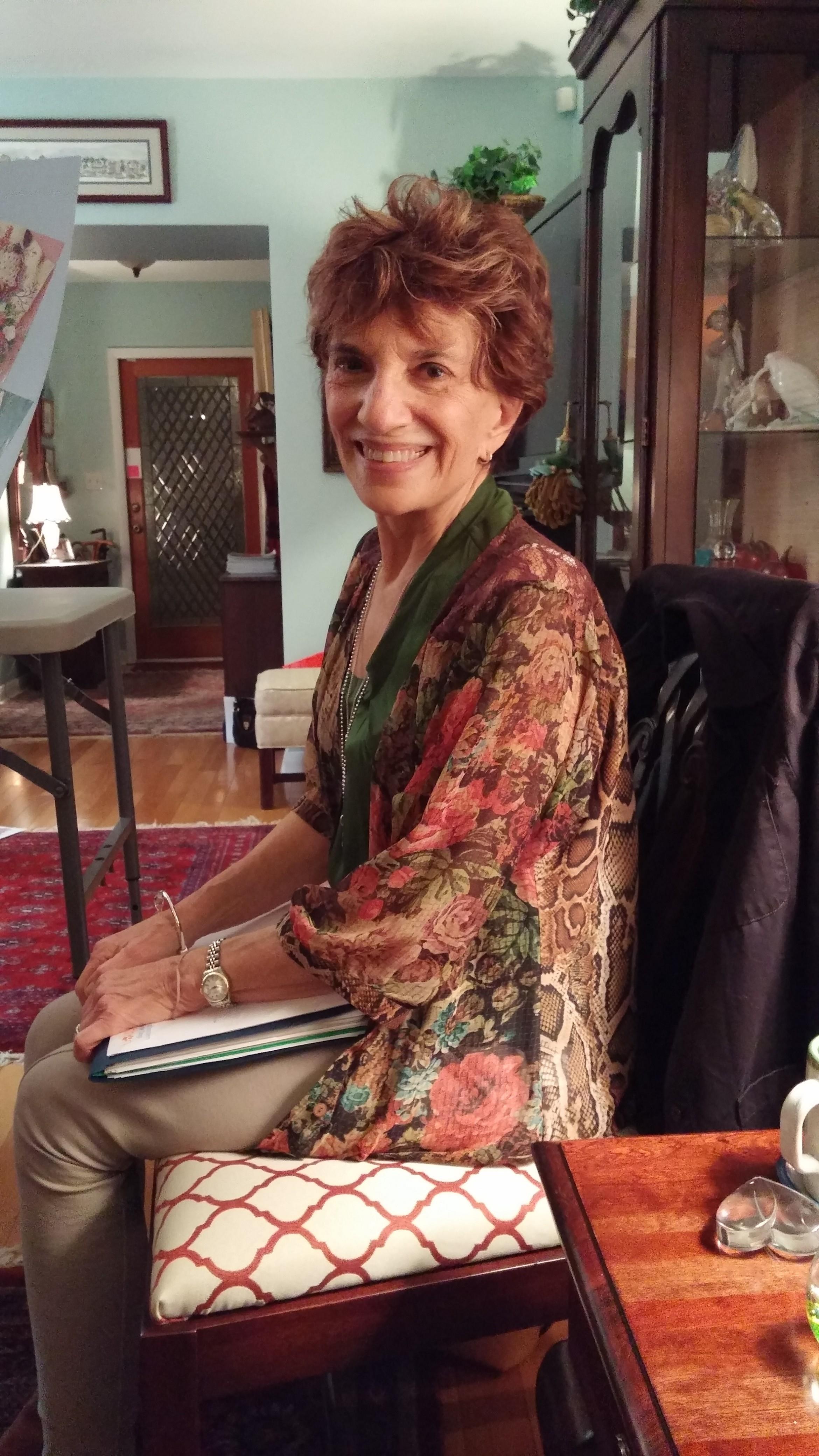 A woman sitting in a chair
