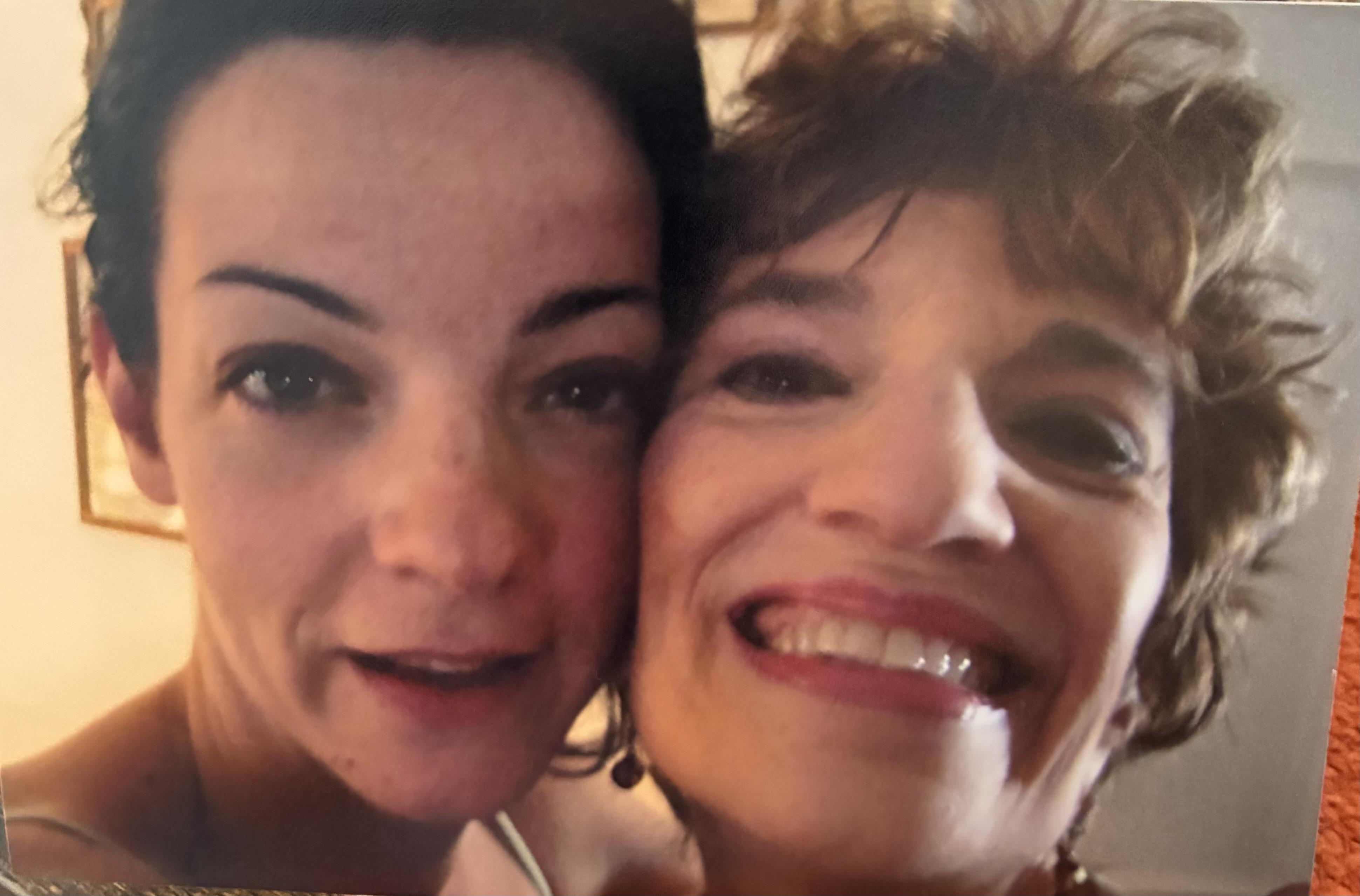 A selfie of two women