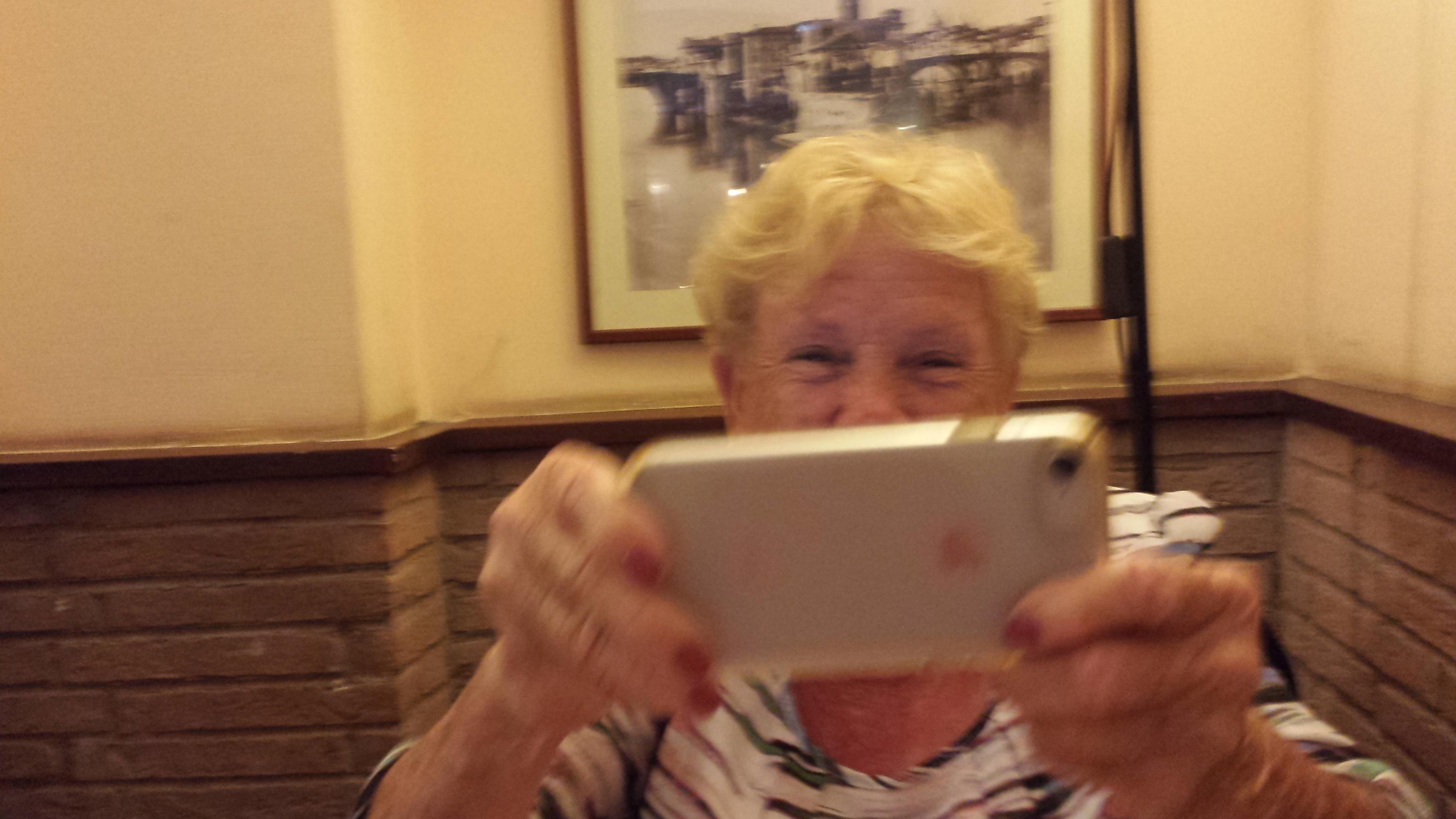 A woman taking a selfie