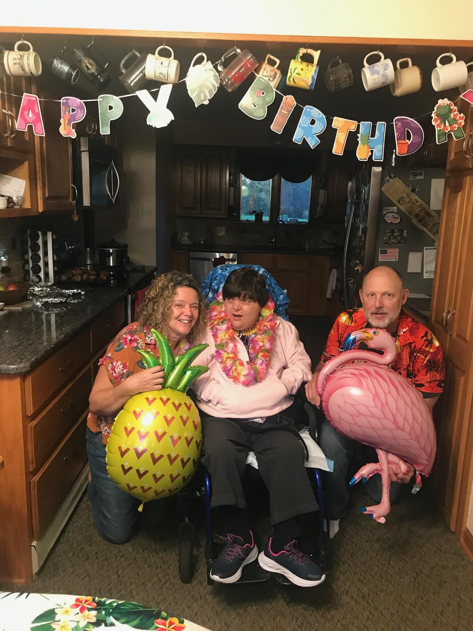 A group of people in a kitchen