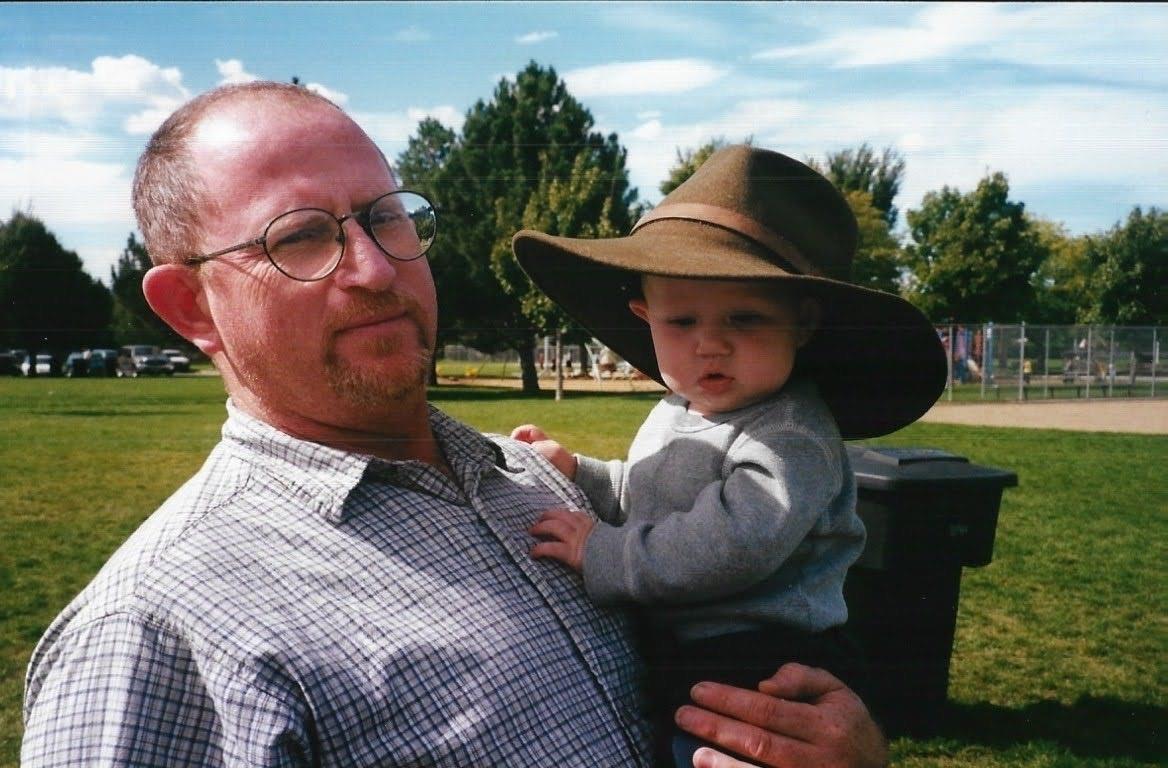A man holding a baby
