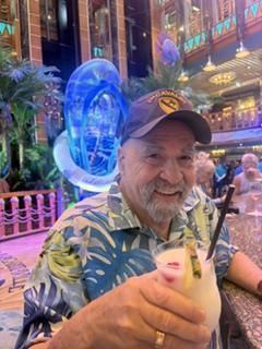 A man holding a drink