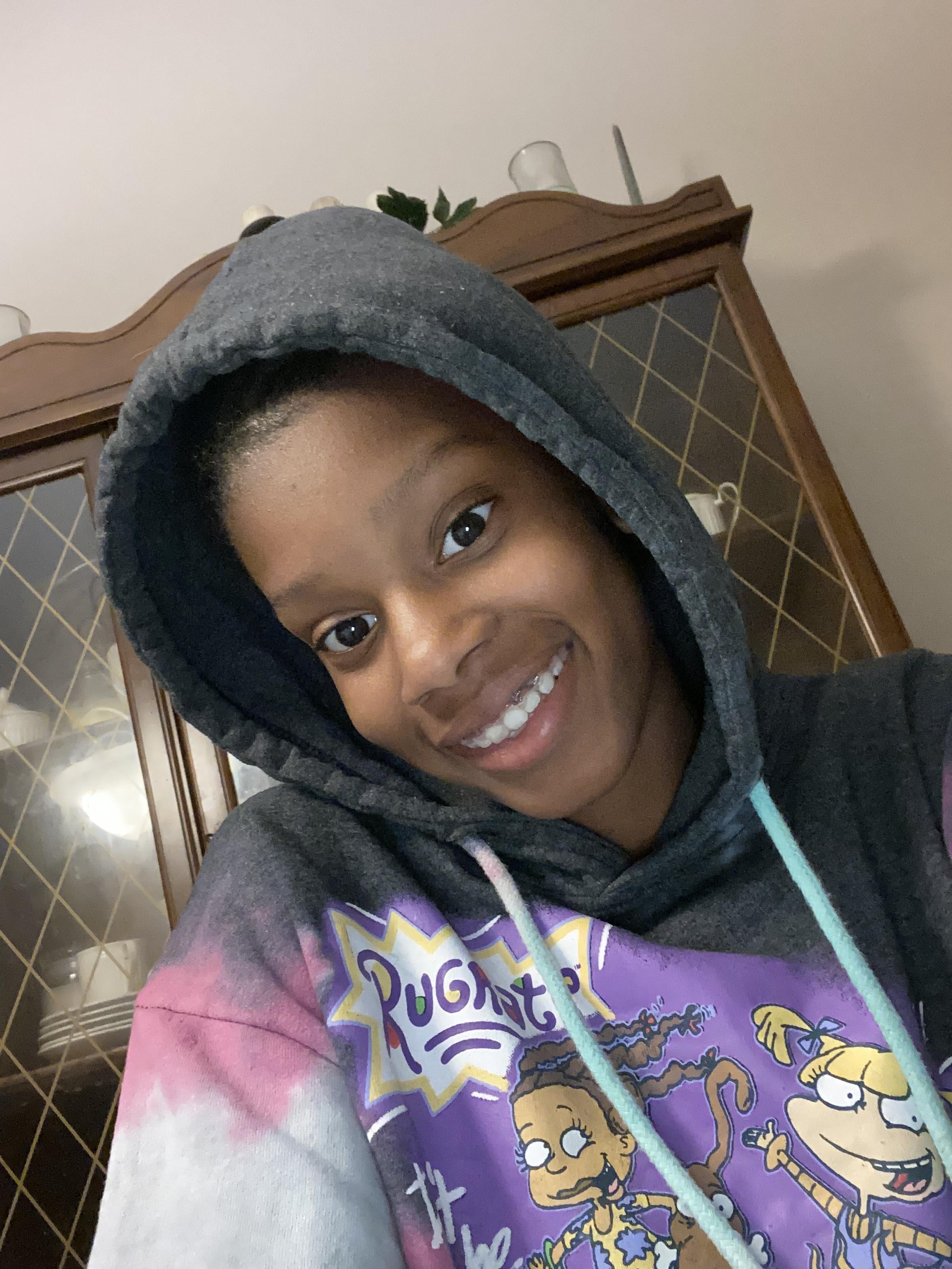 A person wearing a hoodie