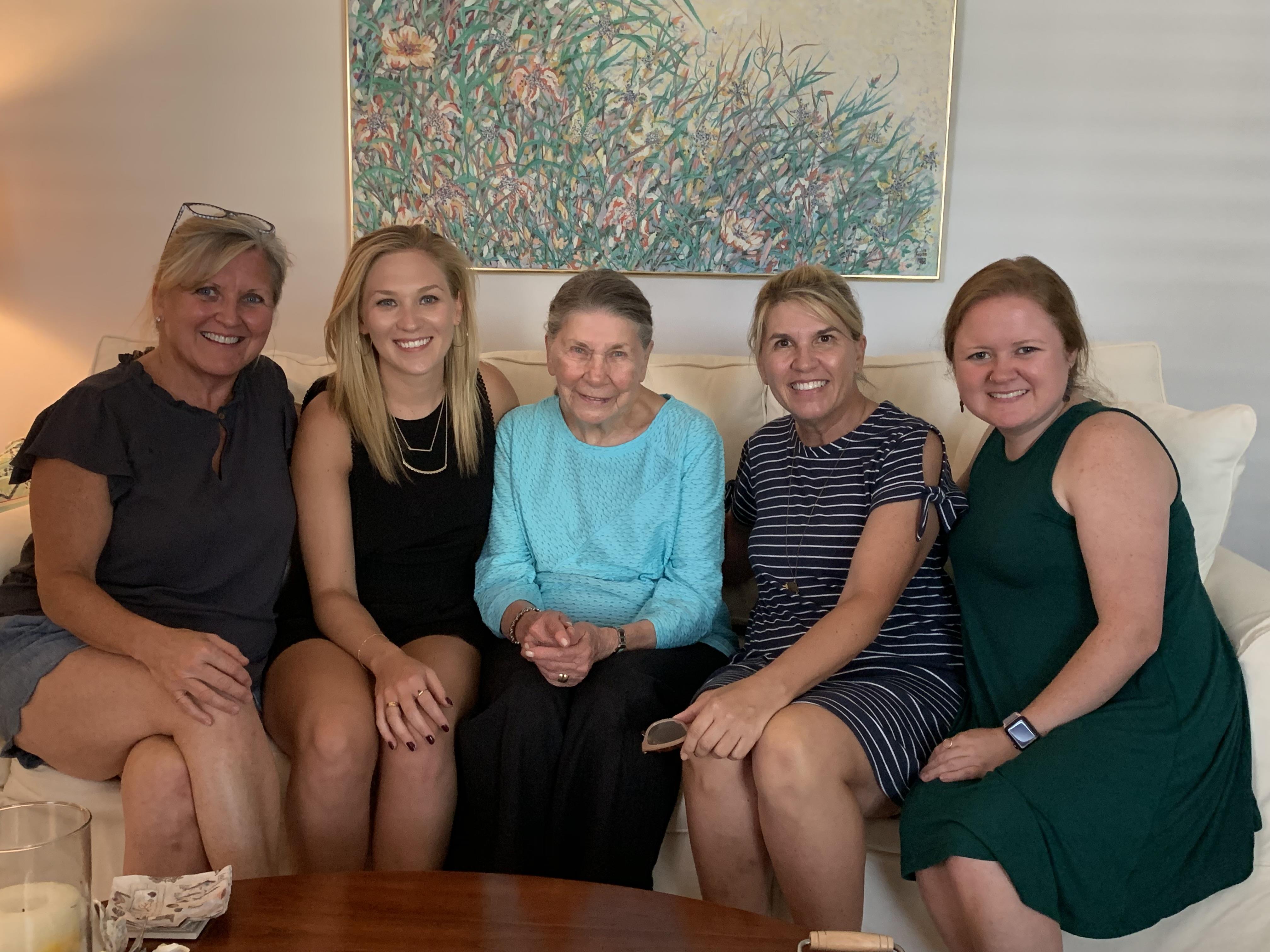 A group of women sitting on a couch