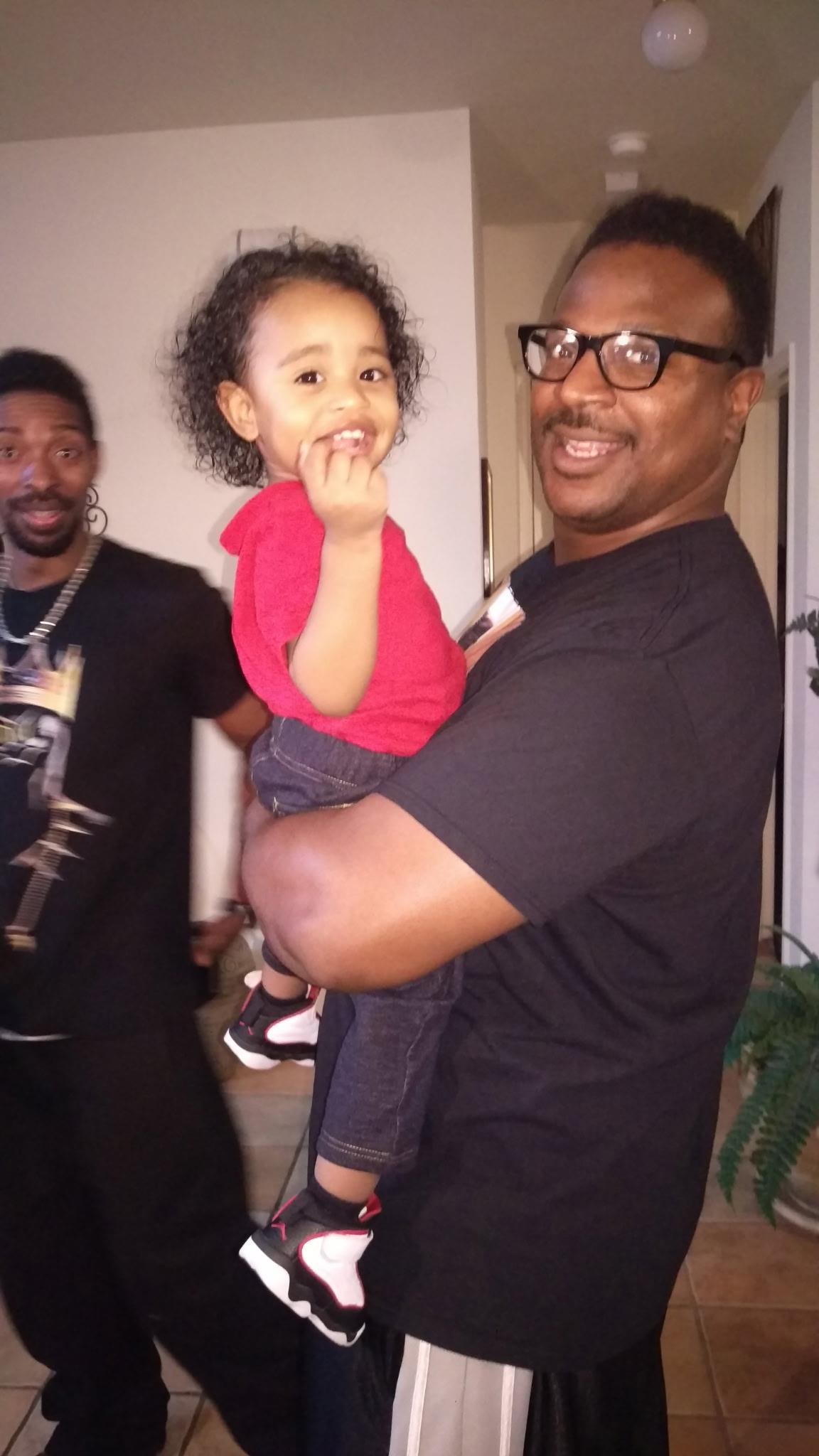 A man holding a baby