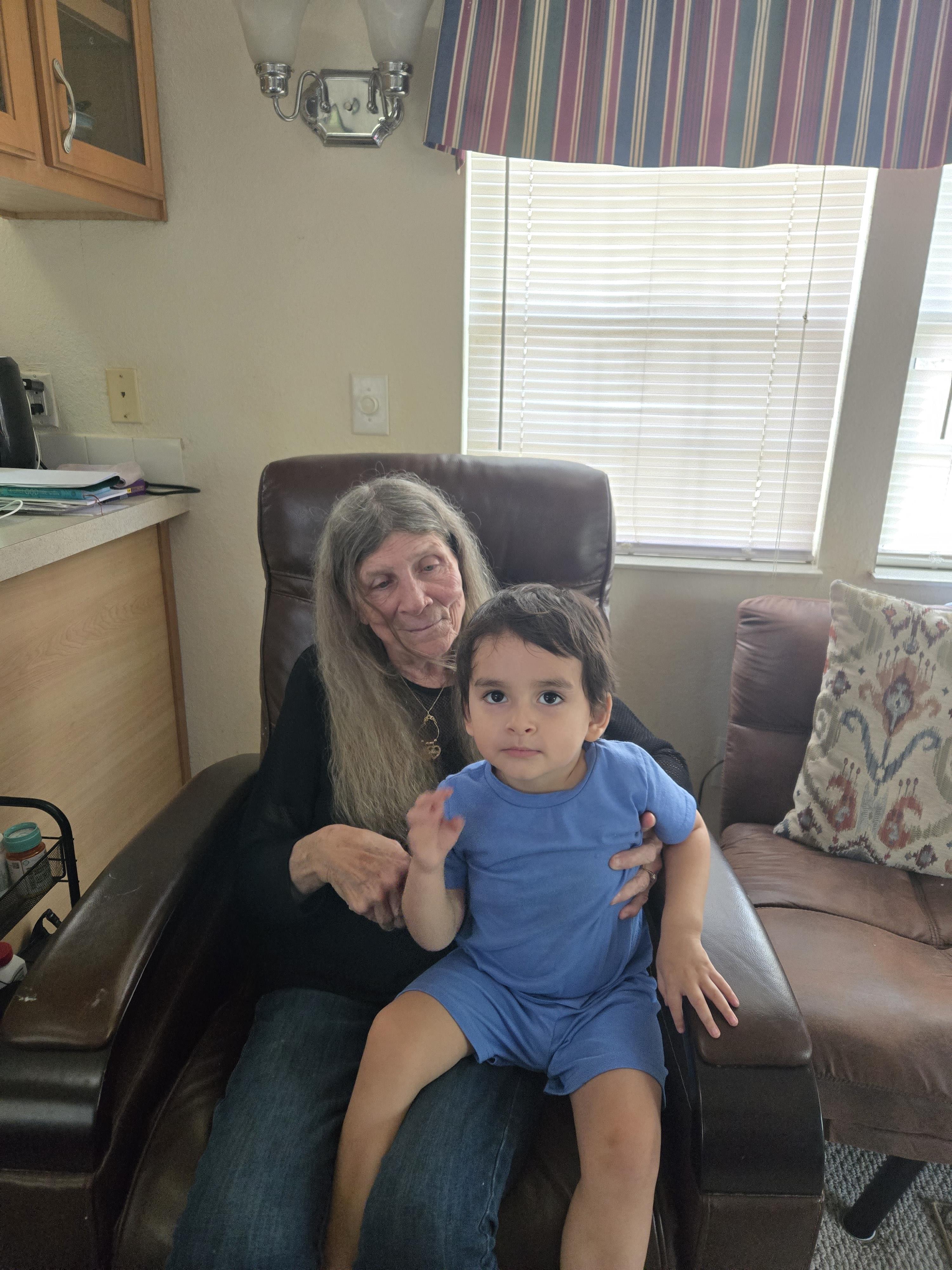 A woman holding a child