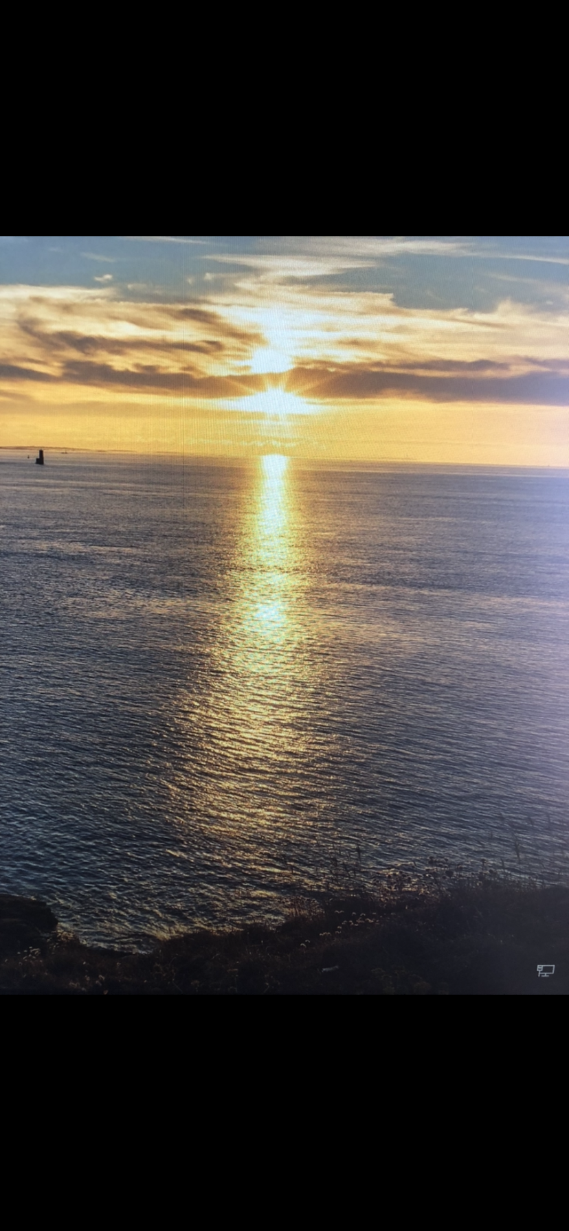 A sunset over the ocean