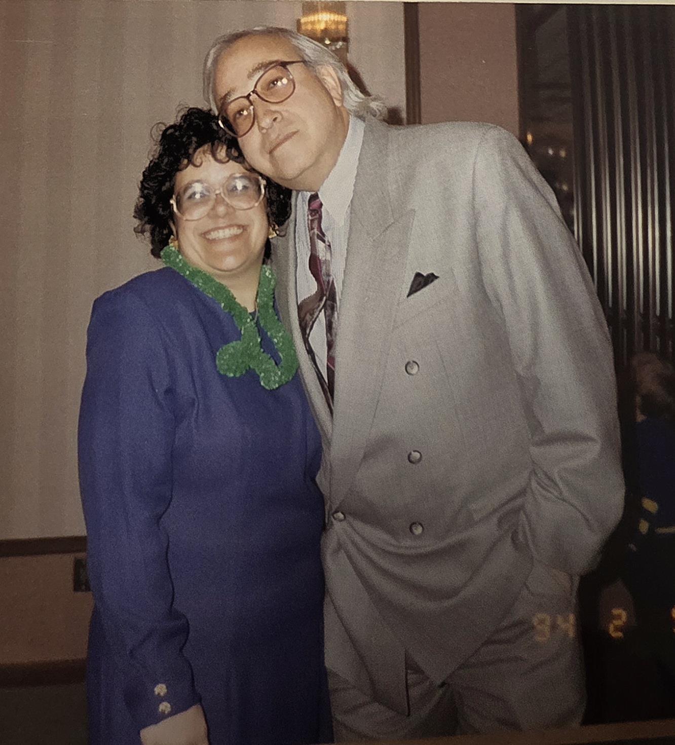 A man and woman standing together