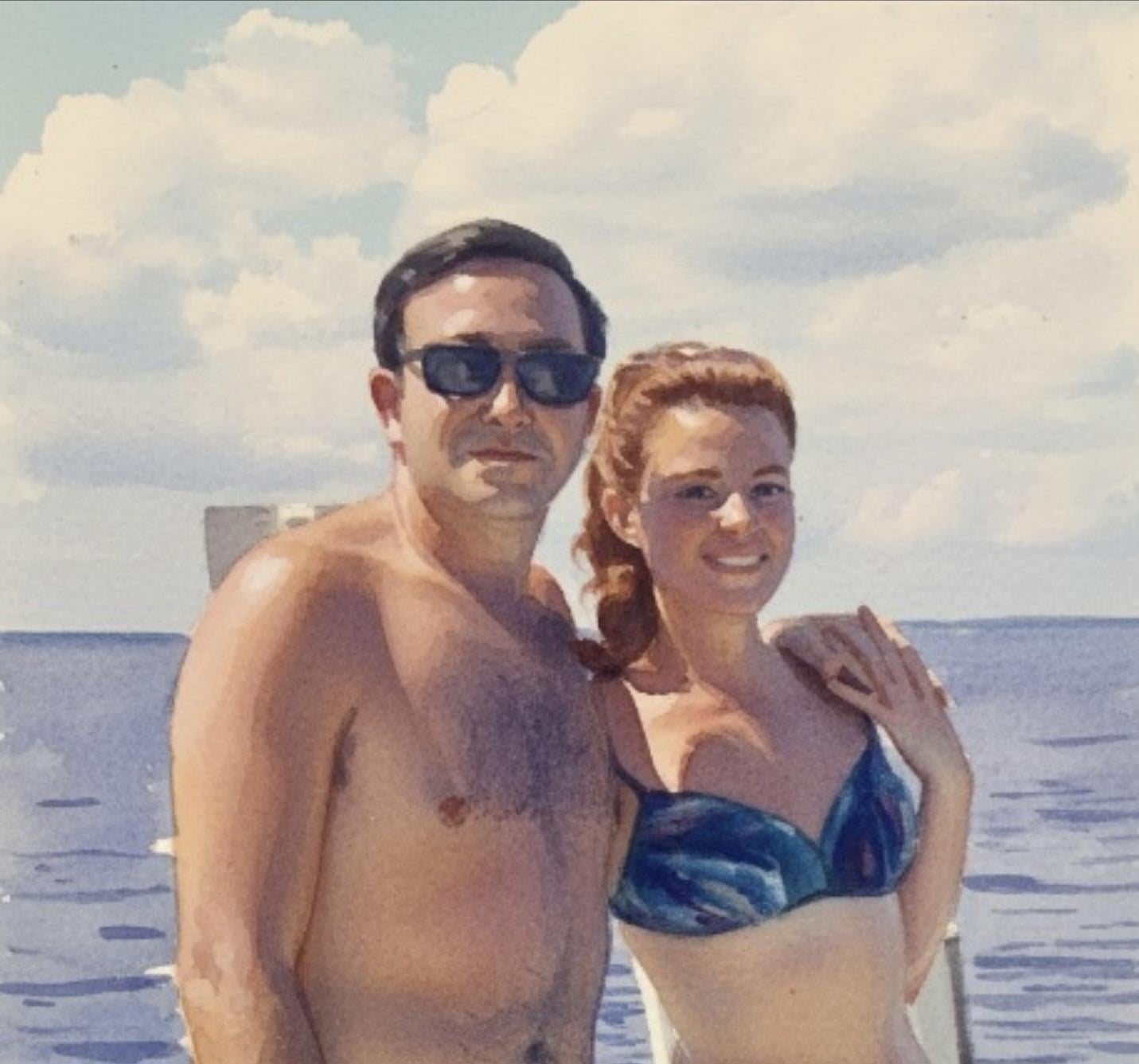 A man and woman posing for a picture