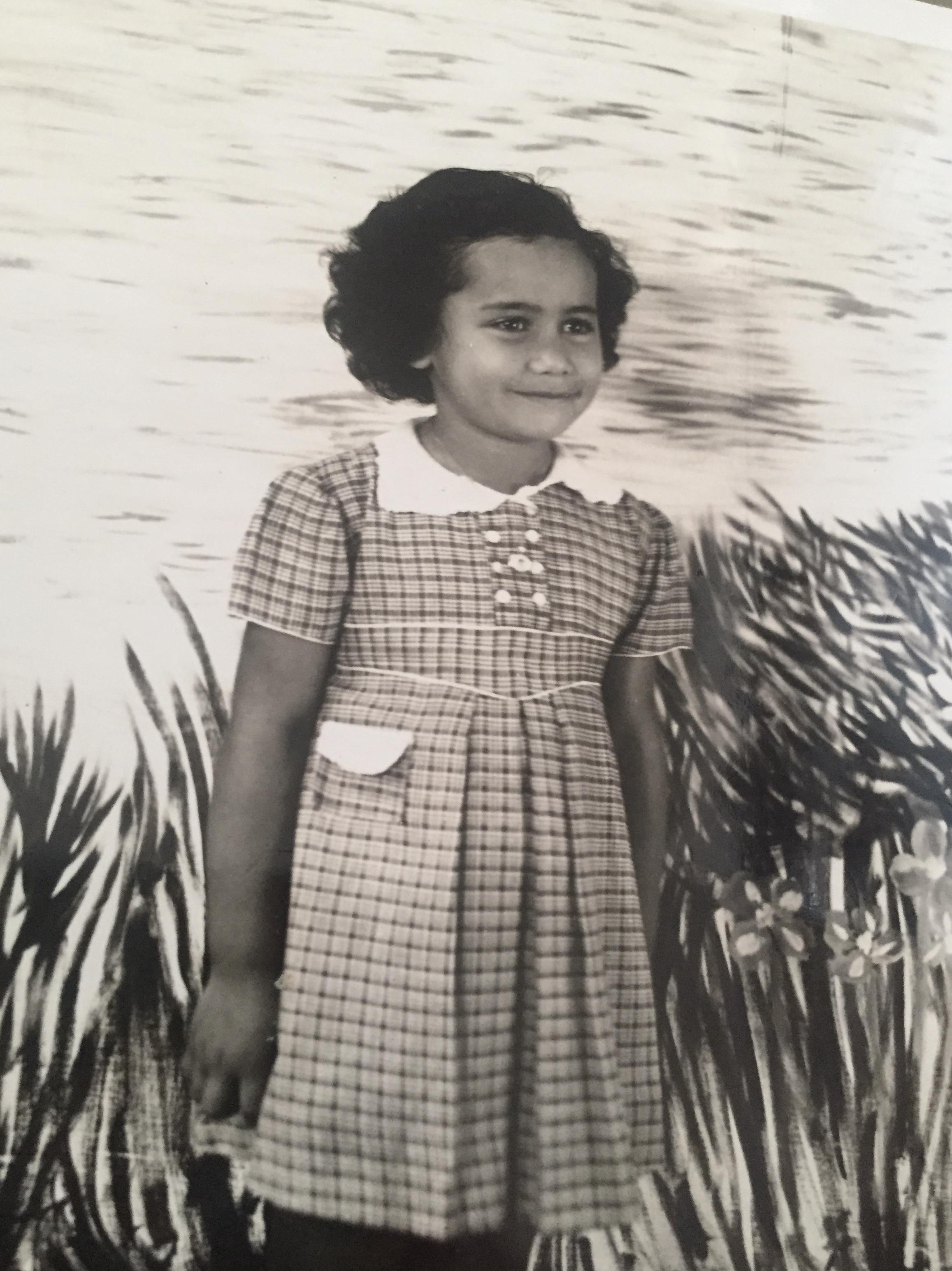 A young girl in a dress