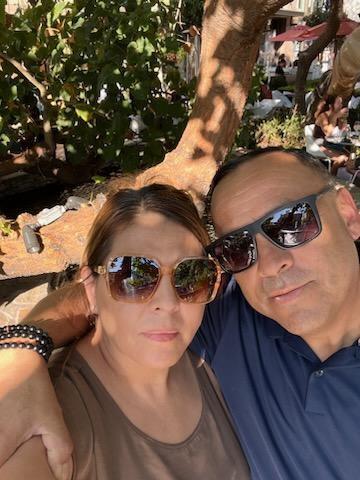A man and woman taking a selfie
