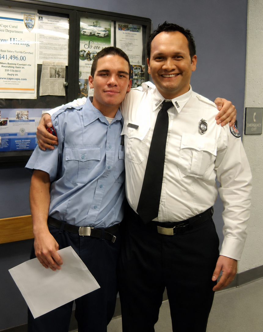 A man hugging another man