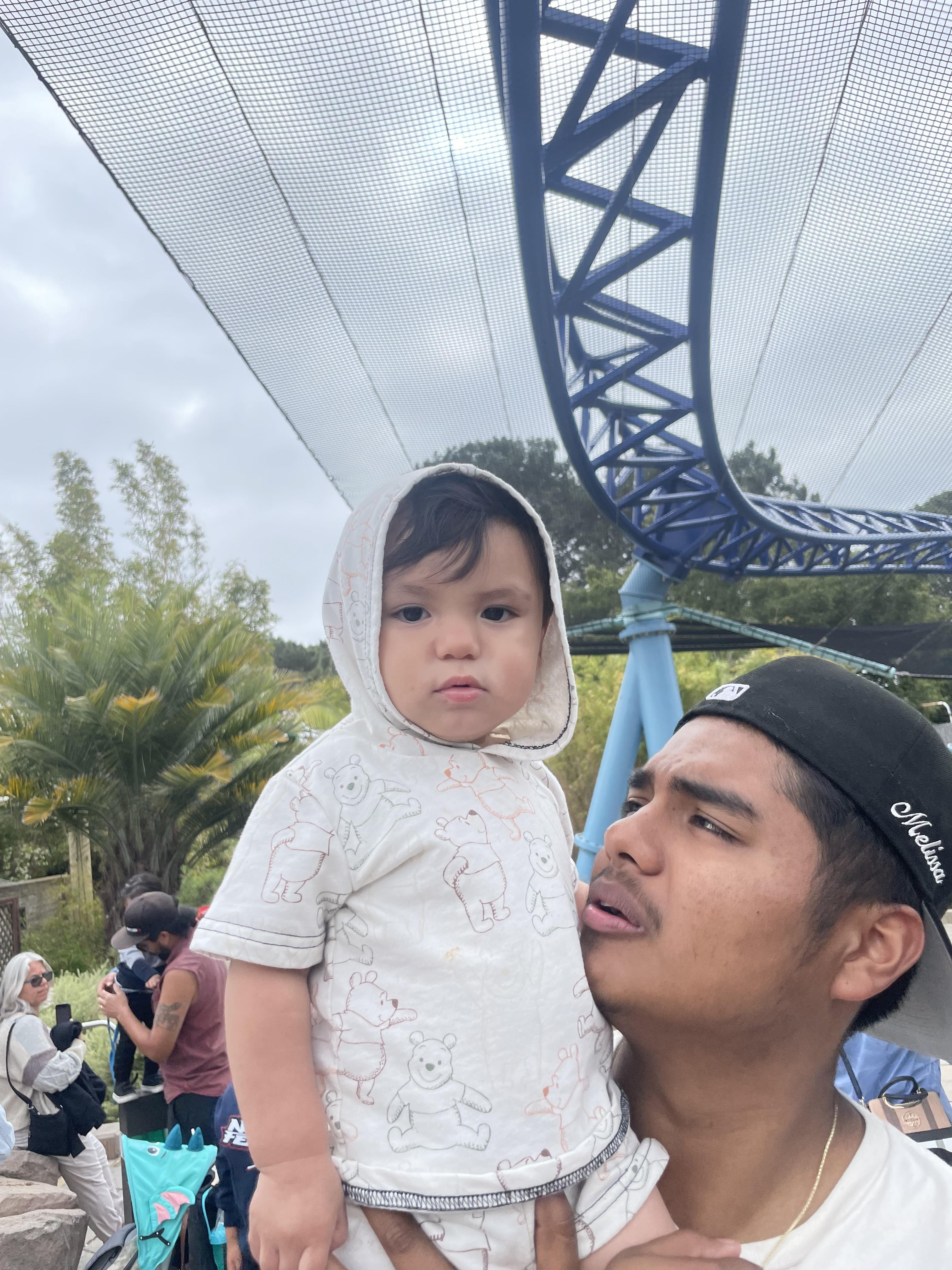 A man holding a baby