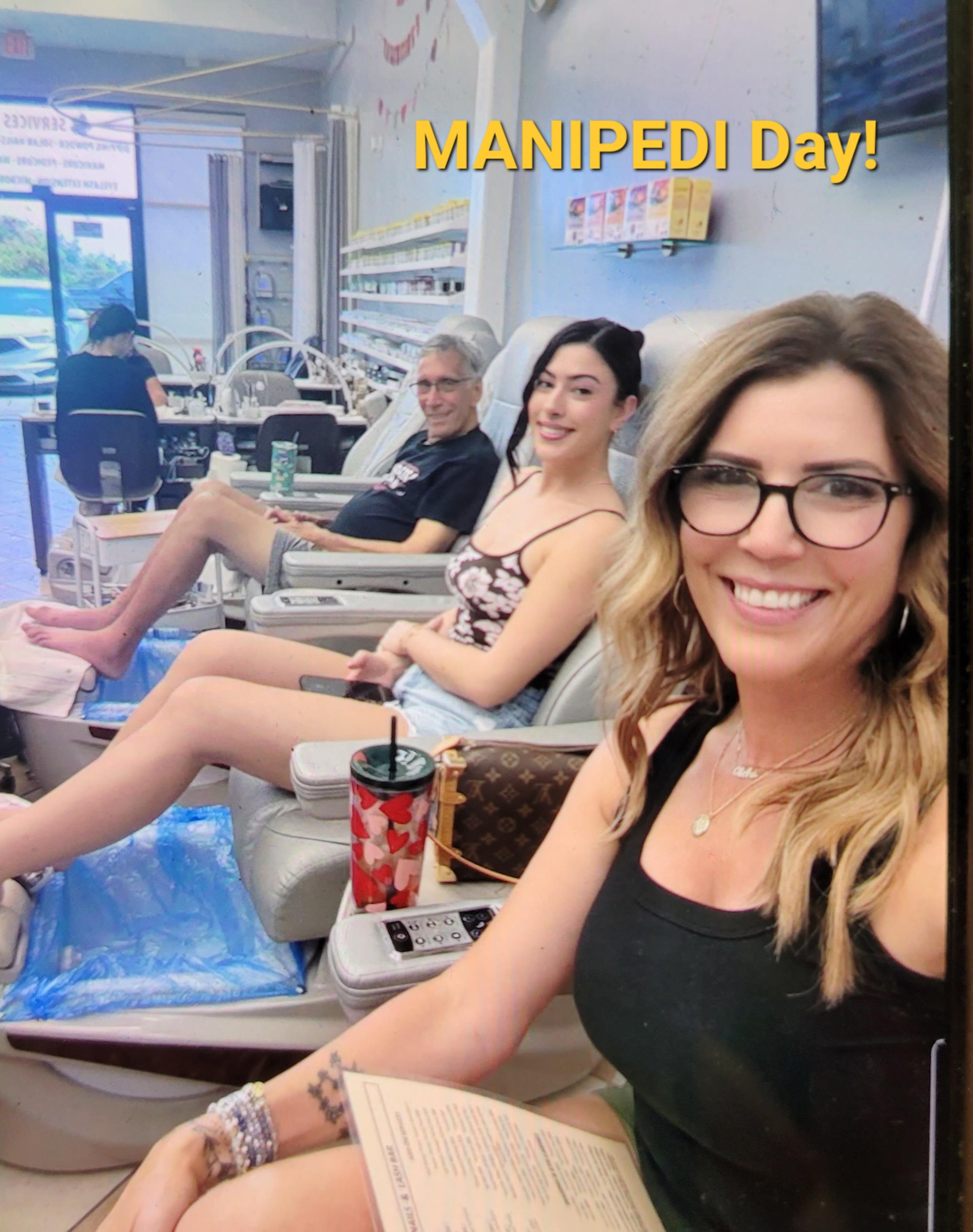 A group of people in a chair