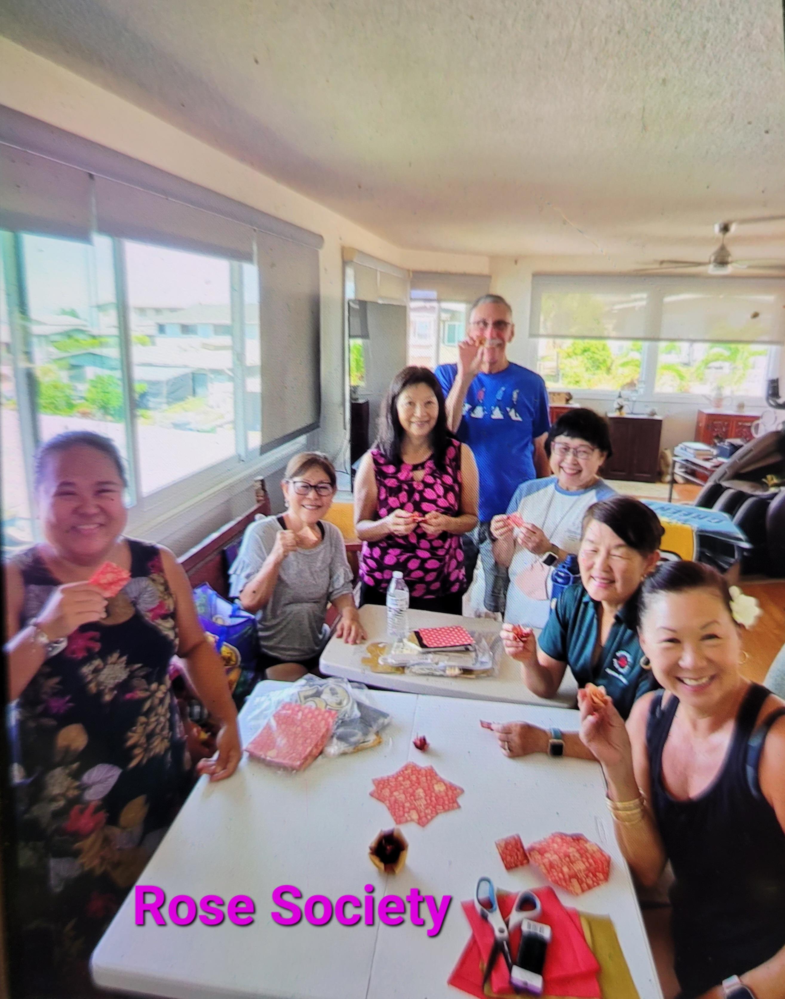 A group of people sitting at a table