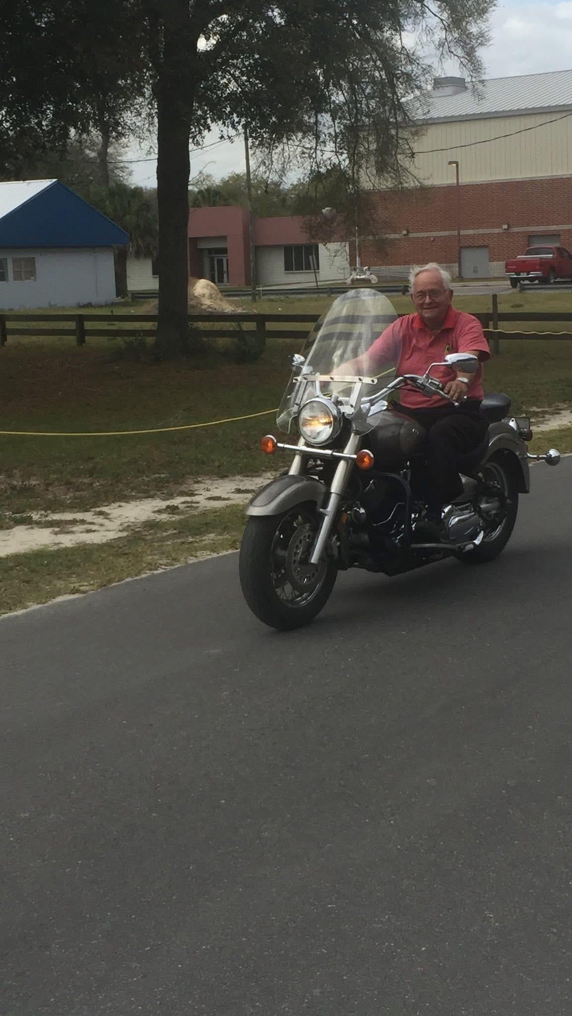 A man riding a motorcycle