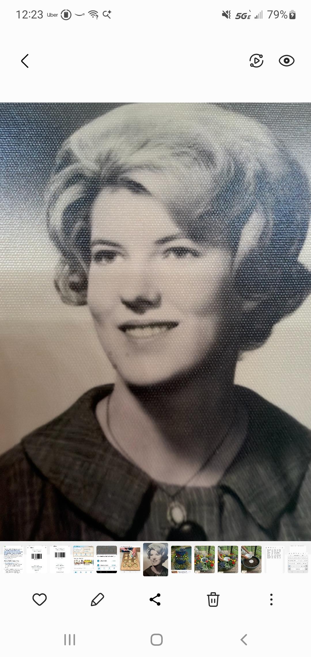 A black and white photo of a woman