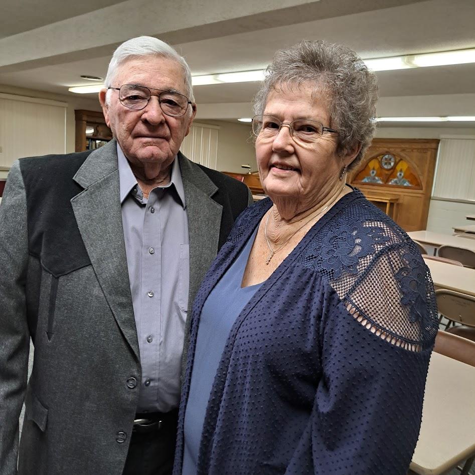 A man and woman standing together