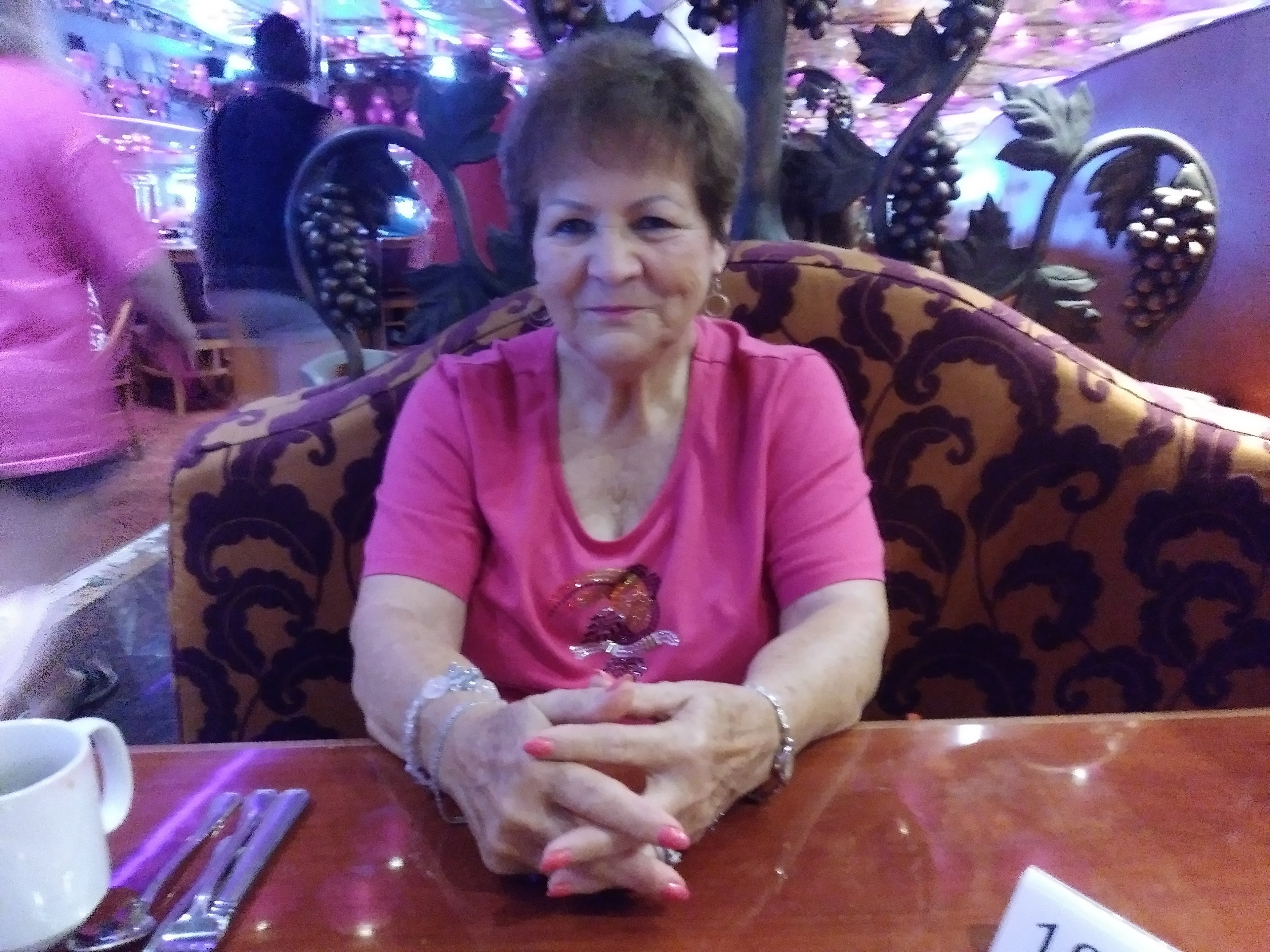A woman sitting at a table