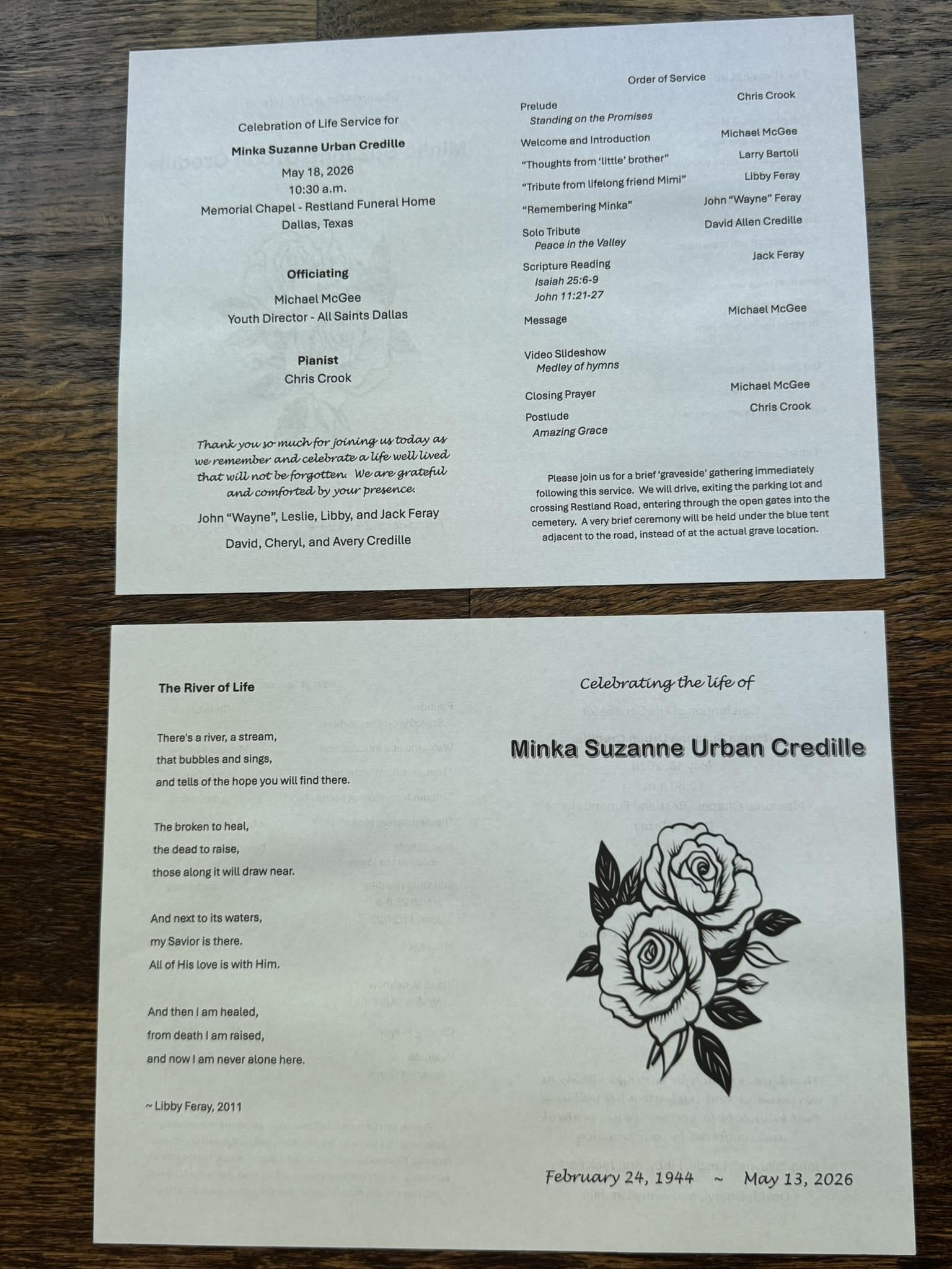 A couple of papers with text