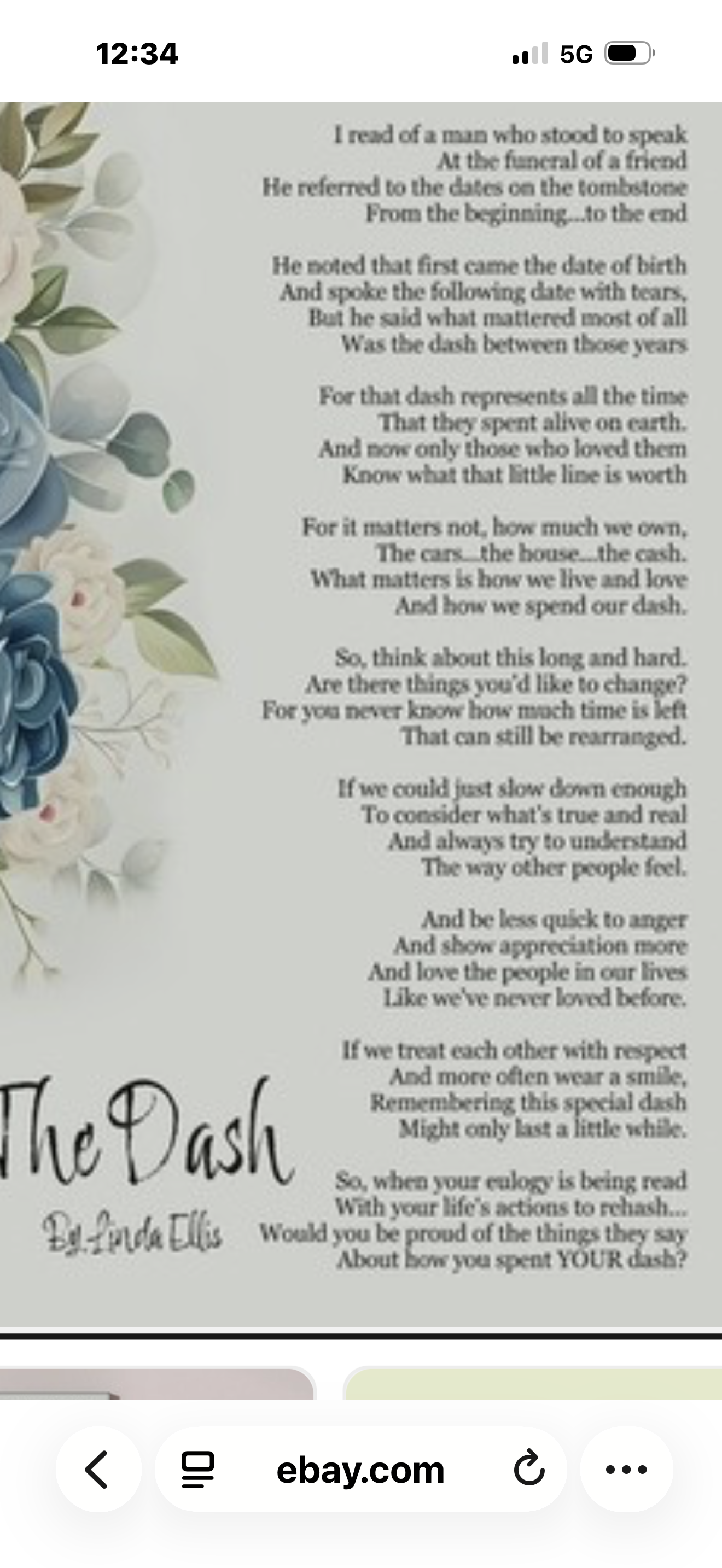 A close up of a poem