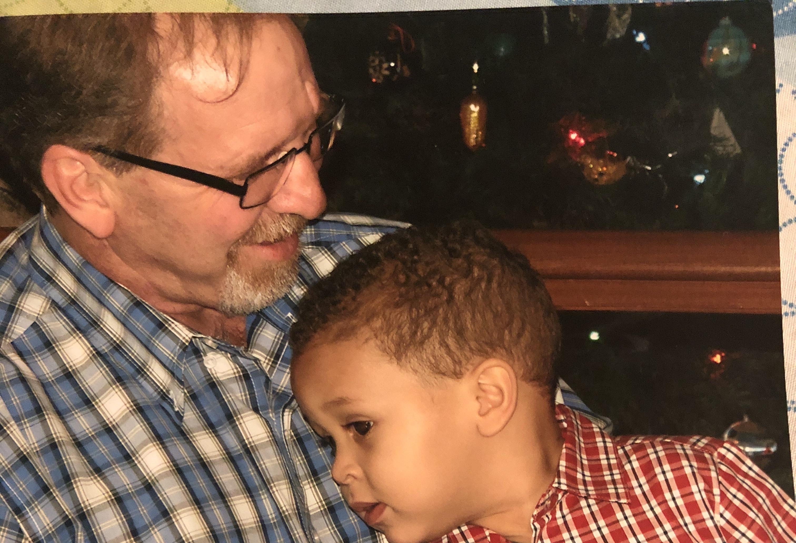 A man holding a child