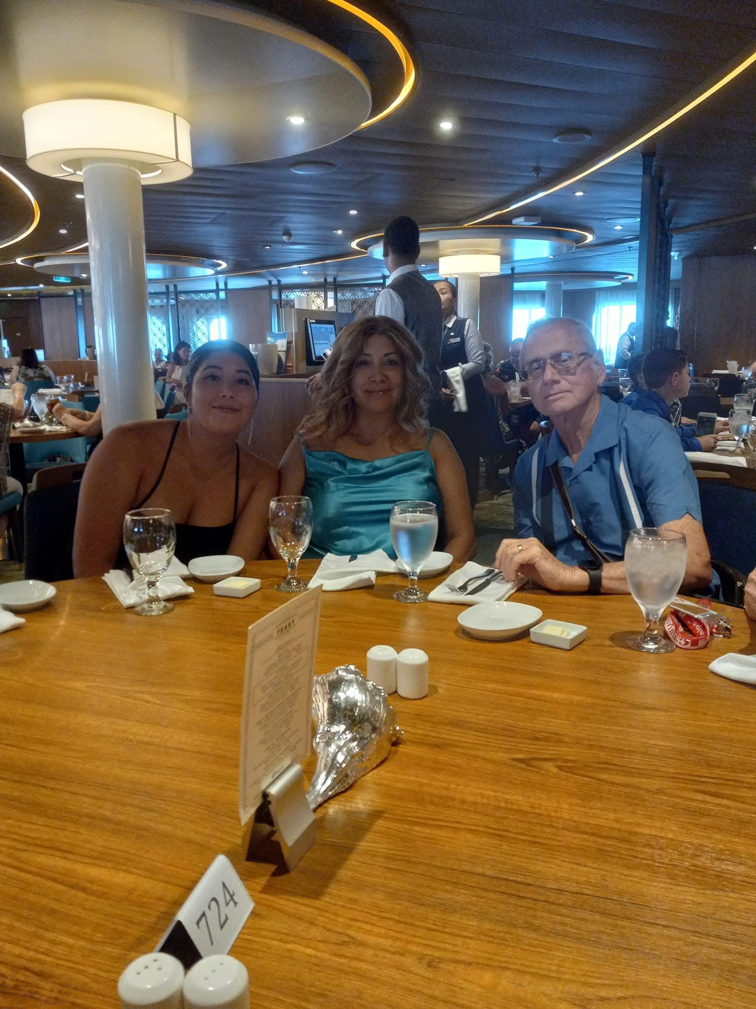 A group of people sitting at a table