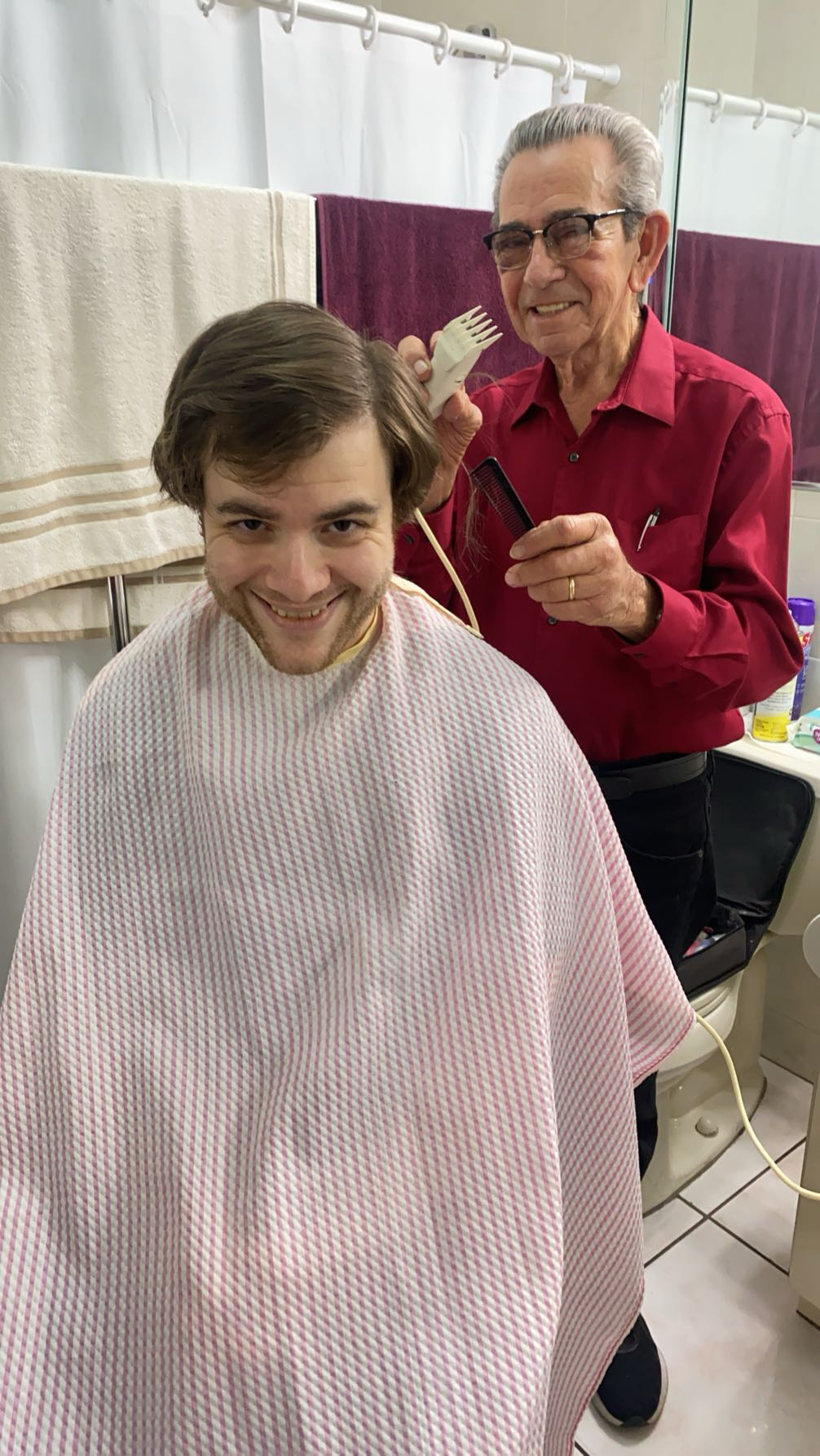 A man getting a haircut
